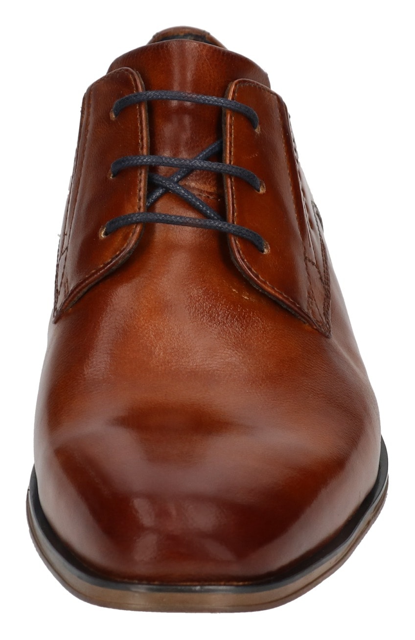 bugatti Chaussure à lacets  Anzugschuh, Business Schuh mit Logoschriftzug mit feinem Blockabsatz