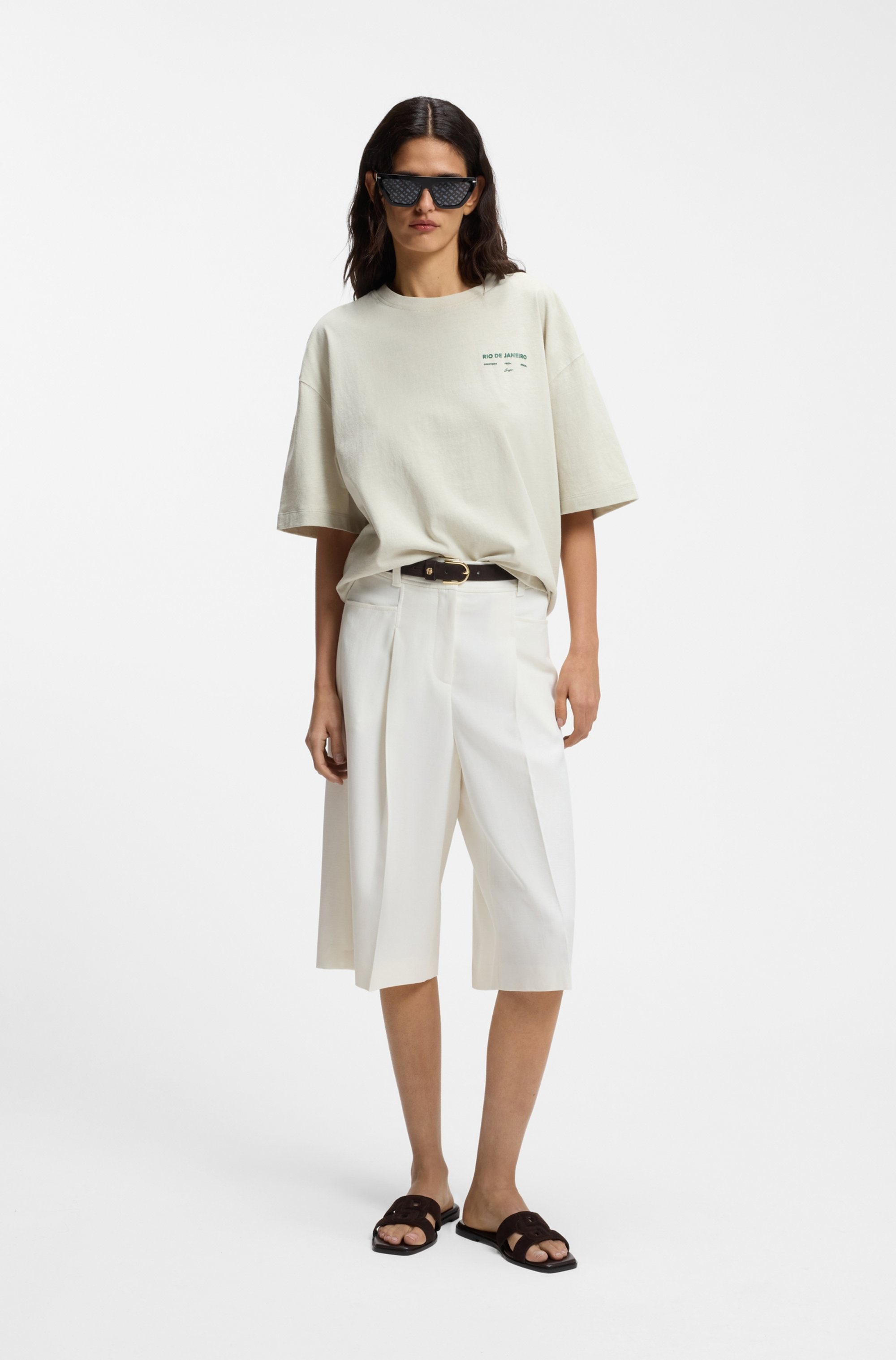 BOSS ORANGE Bermuda »Talarina Premium Damenmode«  en mélange coton-lin doux