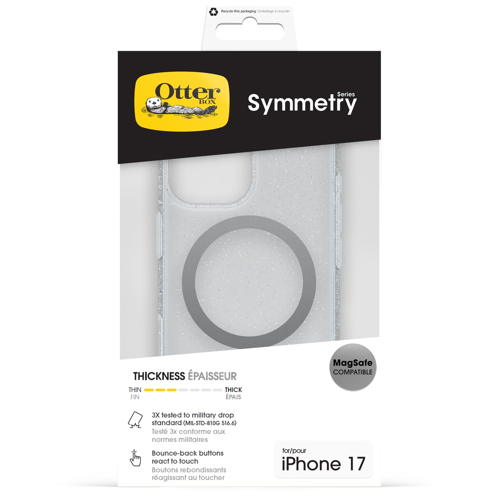 Otterbox Handyhülle »Symmetry Series Clear mit MagSafe für Apple iPhone 17« Apple iPhone 17 Backcover, Schutzhülle, Handyschutzhülle, Case, Schutzcase, stossfest