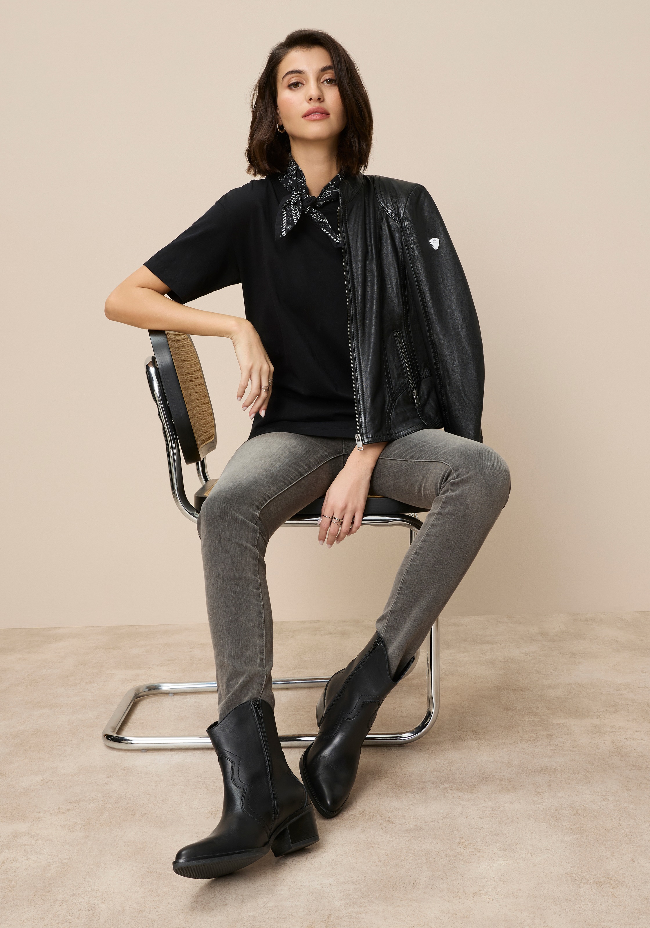 Tamaris T-shirt oversize in Longform mit abgerundetem Saum