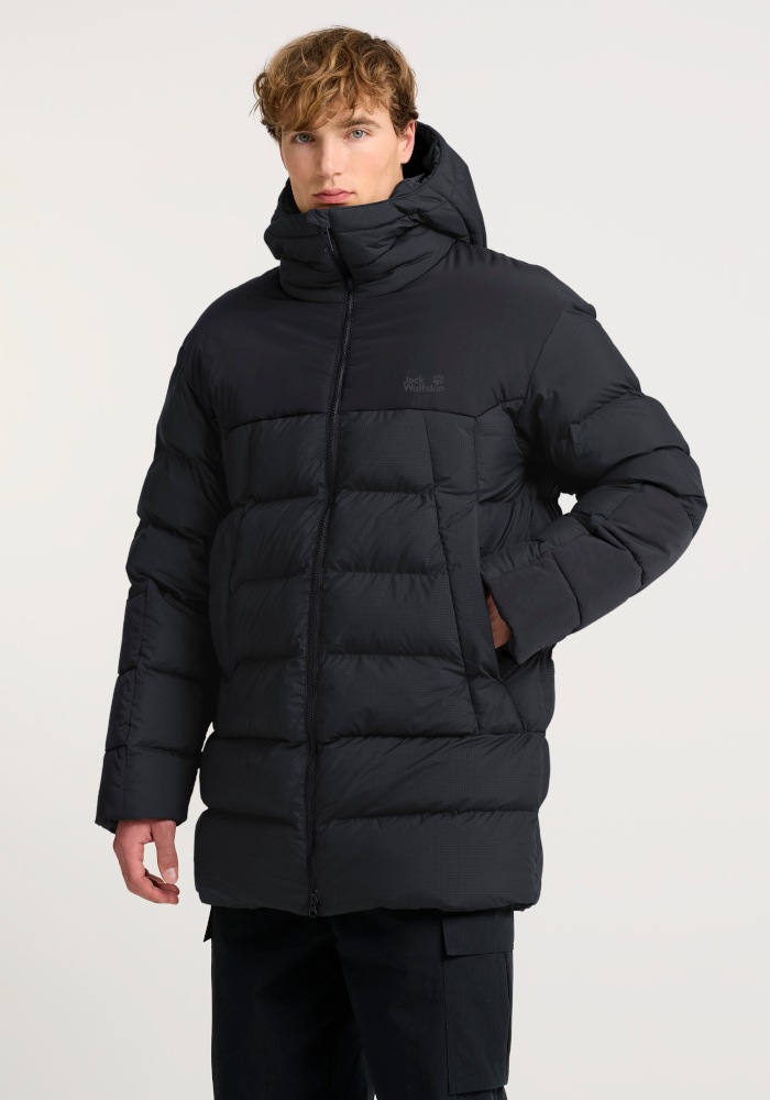 Jack Wolfskin Veste d'hiver »ICY HOLLOW HOODED JKT M« avec doublure et rembourrage en polyester, veste d'hiver, phantom