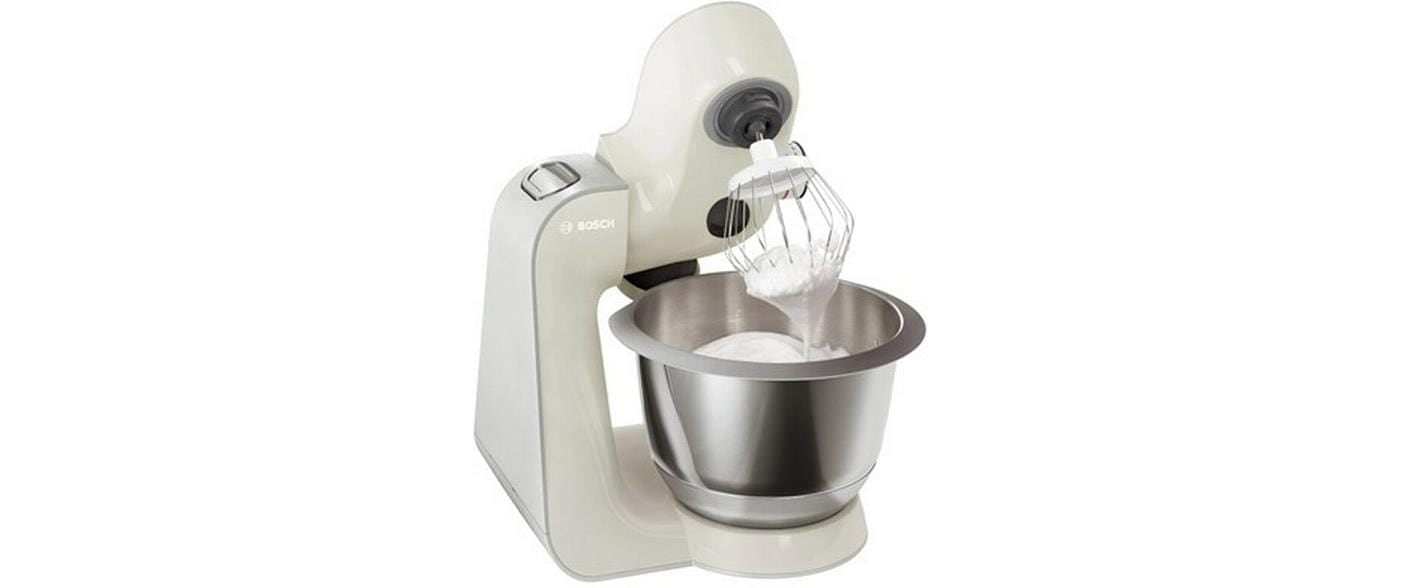 BOSCH Robot de cuisine »Serie 4 MUM58L20, Durchlaufschnitzler, Mixer, grau« 3 Scheiben, Schüssel, Knethaken/Rühr-/Silikonbesen, spülmaschinenfest