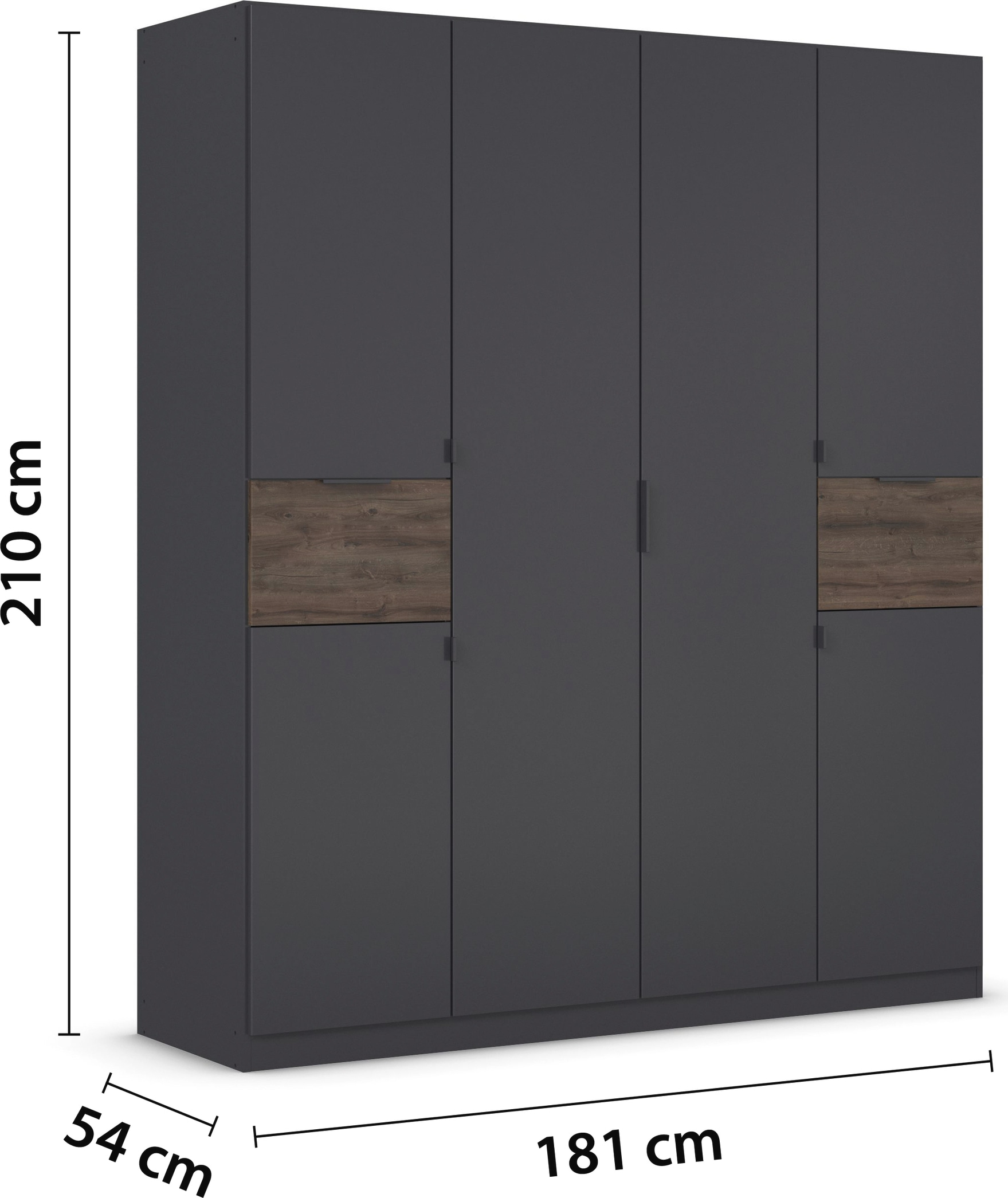 rauch Armoire à portes battantes »Kleiderschrank Schrank Garderobe Wäscheschrank TICAO« Tiroirs positionnables en hauteur de manière variable,  avec 2 tiroirs spacieux, beaucoup de rangement MADE IN GERMANY