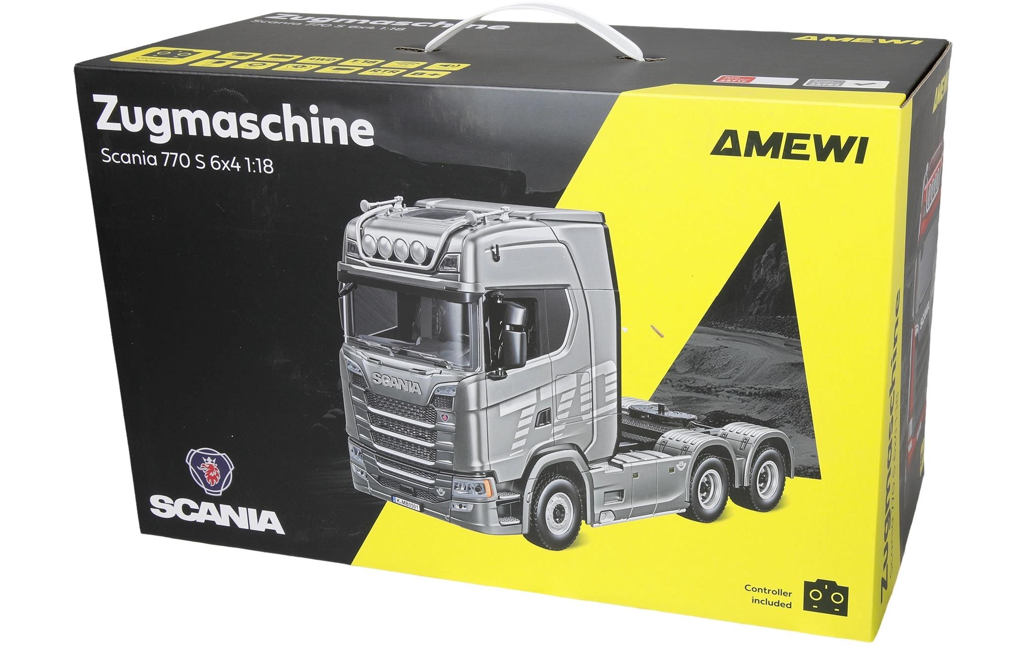 Amewi Modellauto »Lastwagen Scania 770 S 6 x 4 1:18 RTR« 1:18 Lizenzierter LKW mit Sound und Lichteffekten