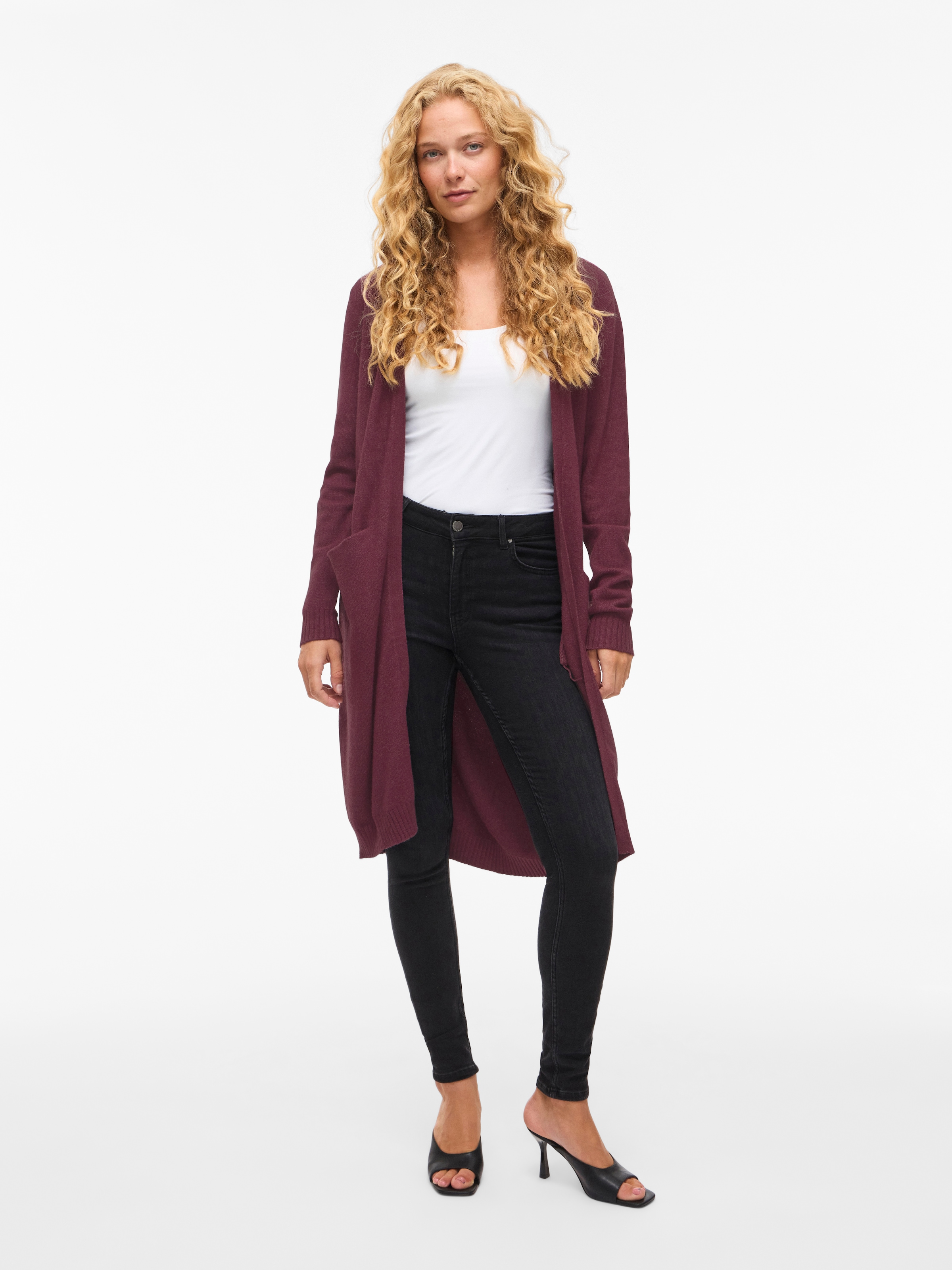 Vila Cardigan long »VIRIL LONG L/S  KNIT CARDIGAN - NOOS« mélange viscose, coupe régulière