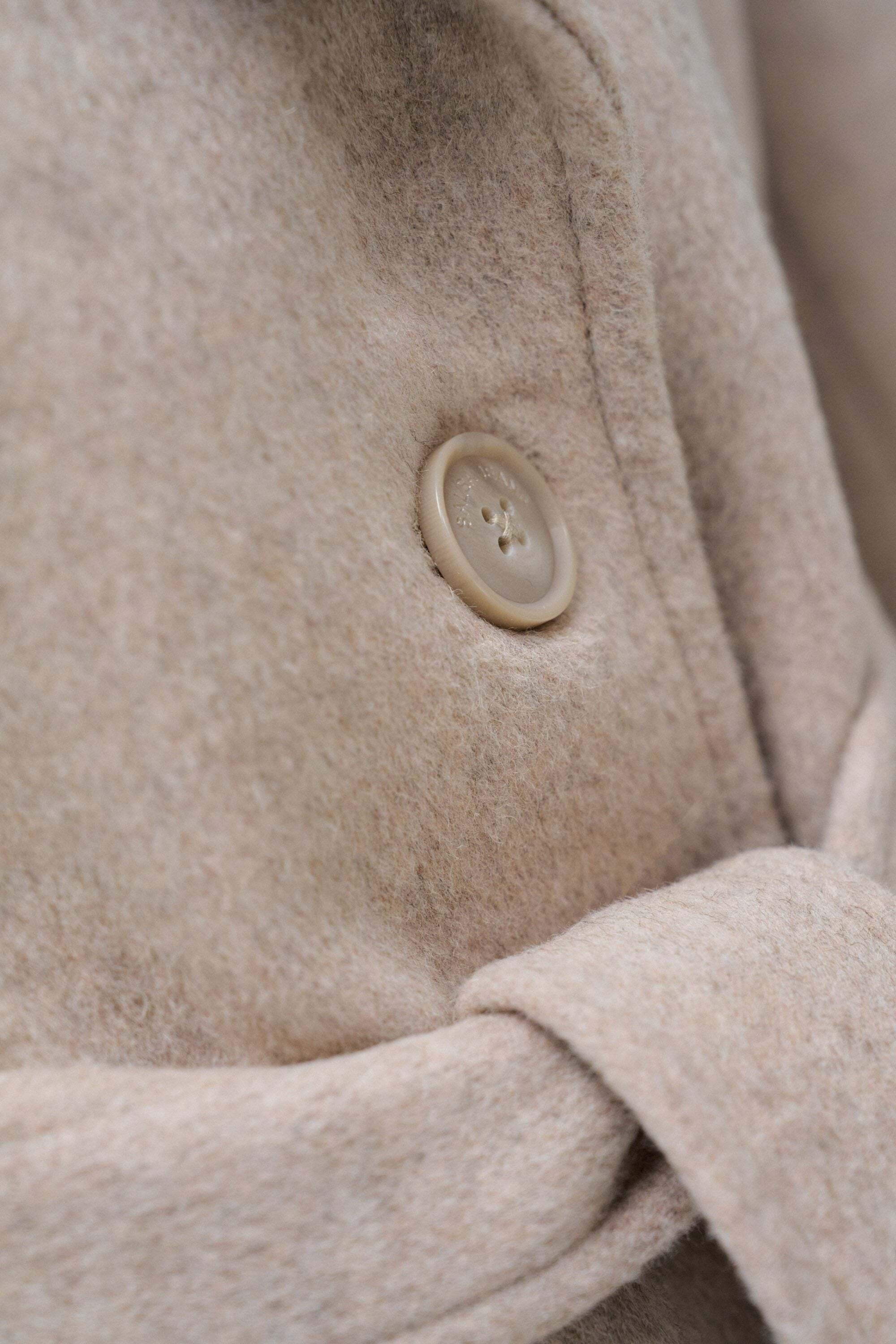 Salsa Wolljacke »Salsa Jeans Wollmantel Long Wool Coat Faux Fur Belt«