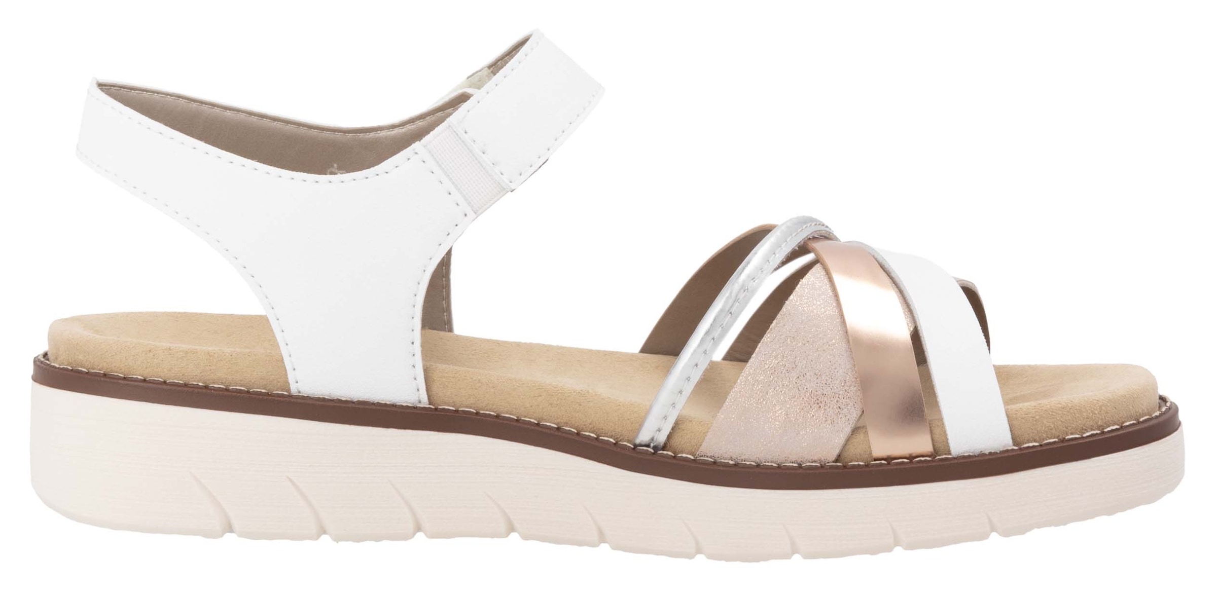 Remonte Sandale à lanières  , Keilabsatz, Sommerschuh, Sandalette mit herausnehmbarer Softeinlage