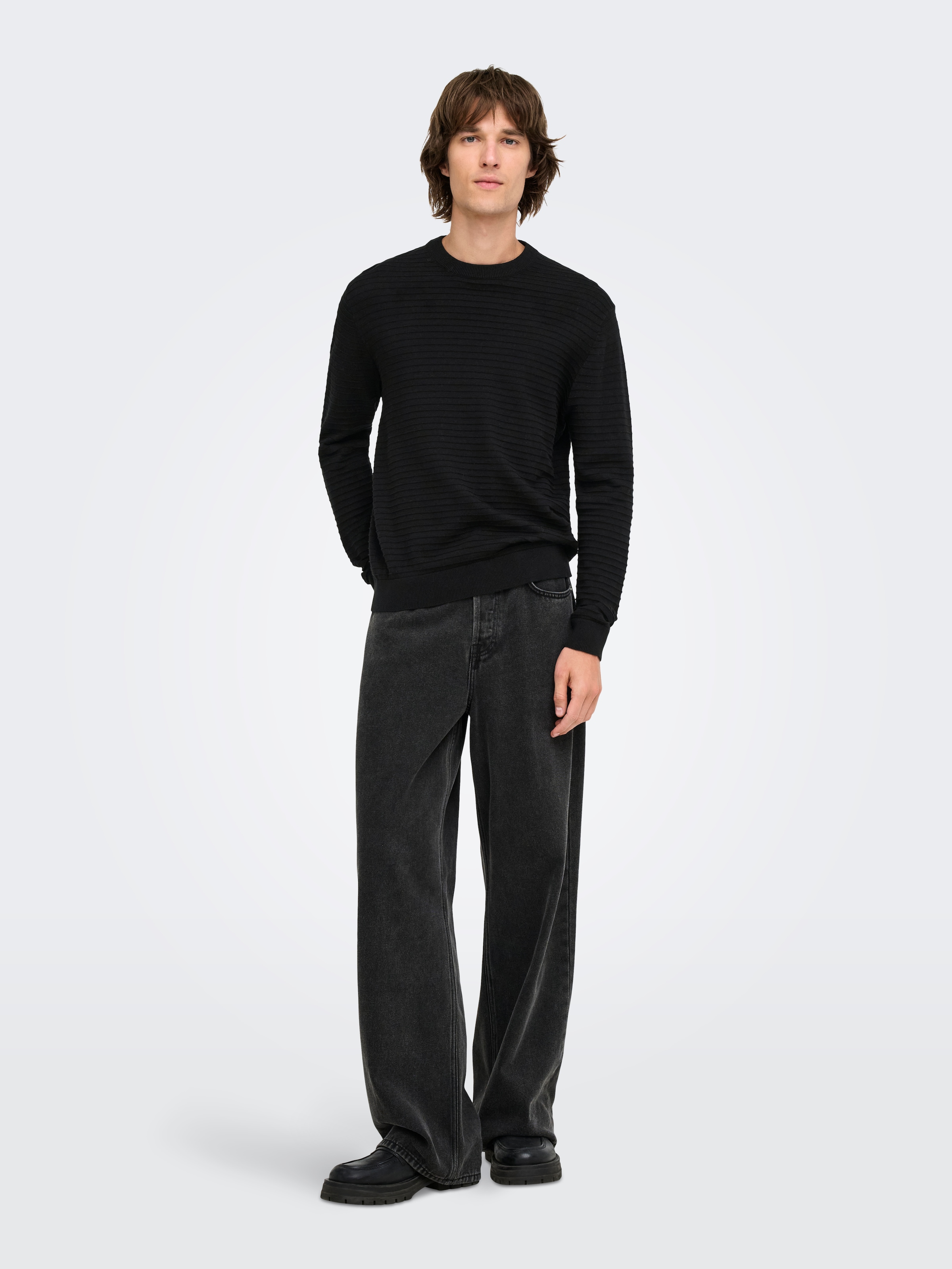 ONLY & SONS Pull à col rond »ONSSTORM LS CREW KNIT OTL« coton, coupe régulière