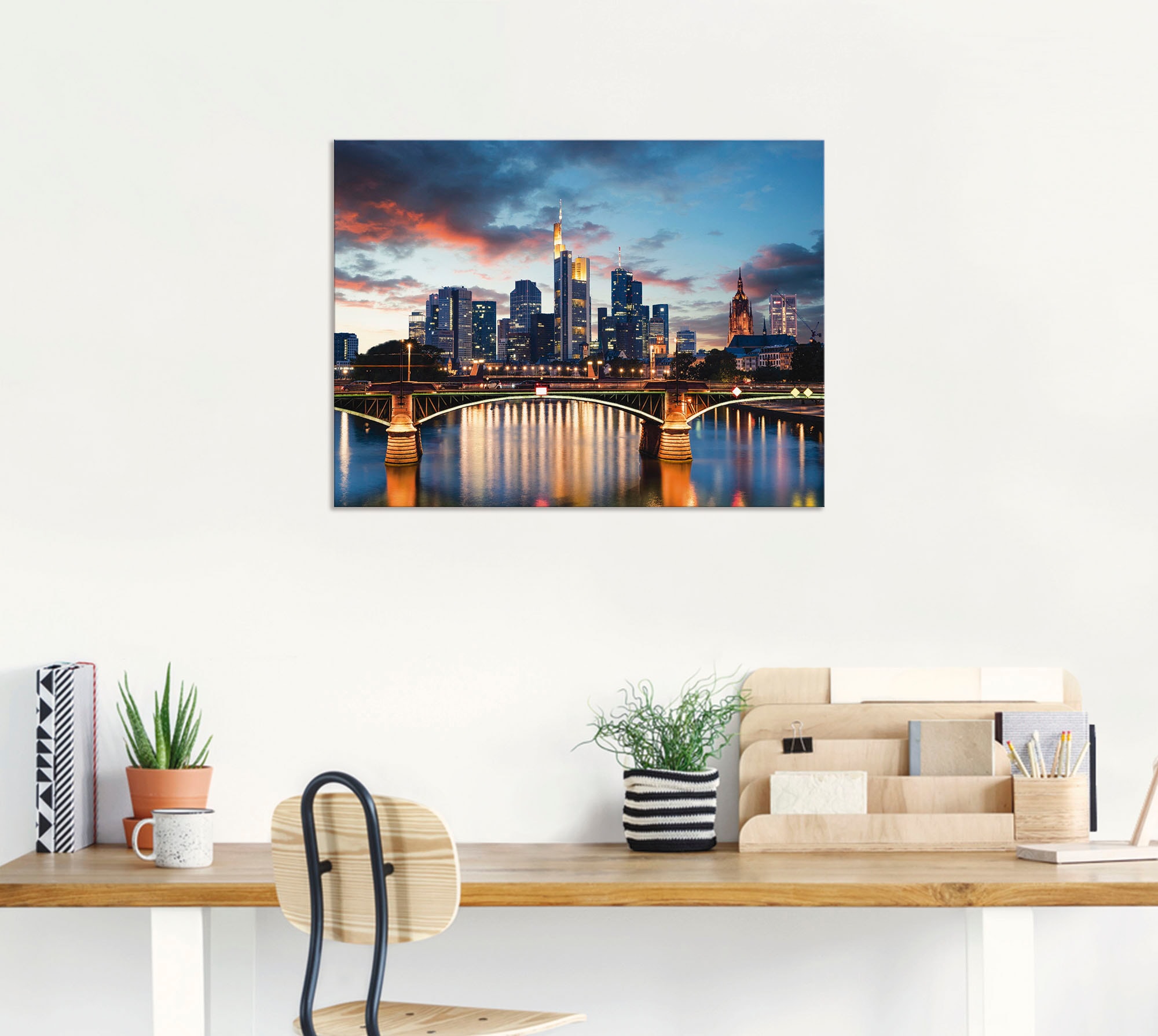 Artland Impression alu-dibond »Frankfurt am Main Skyline II« 1 cuis tlg. für Innen- und Aussenbereich geeignet, Outdoorbild