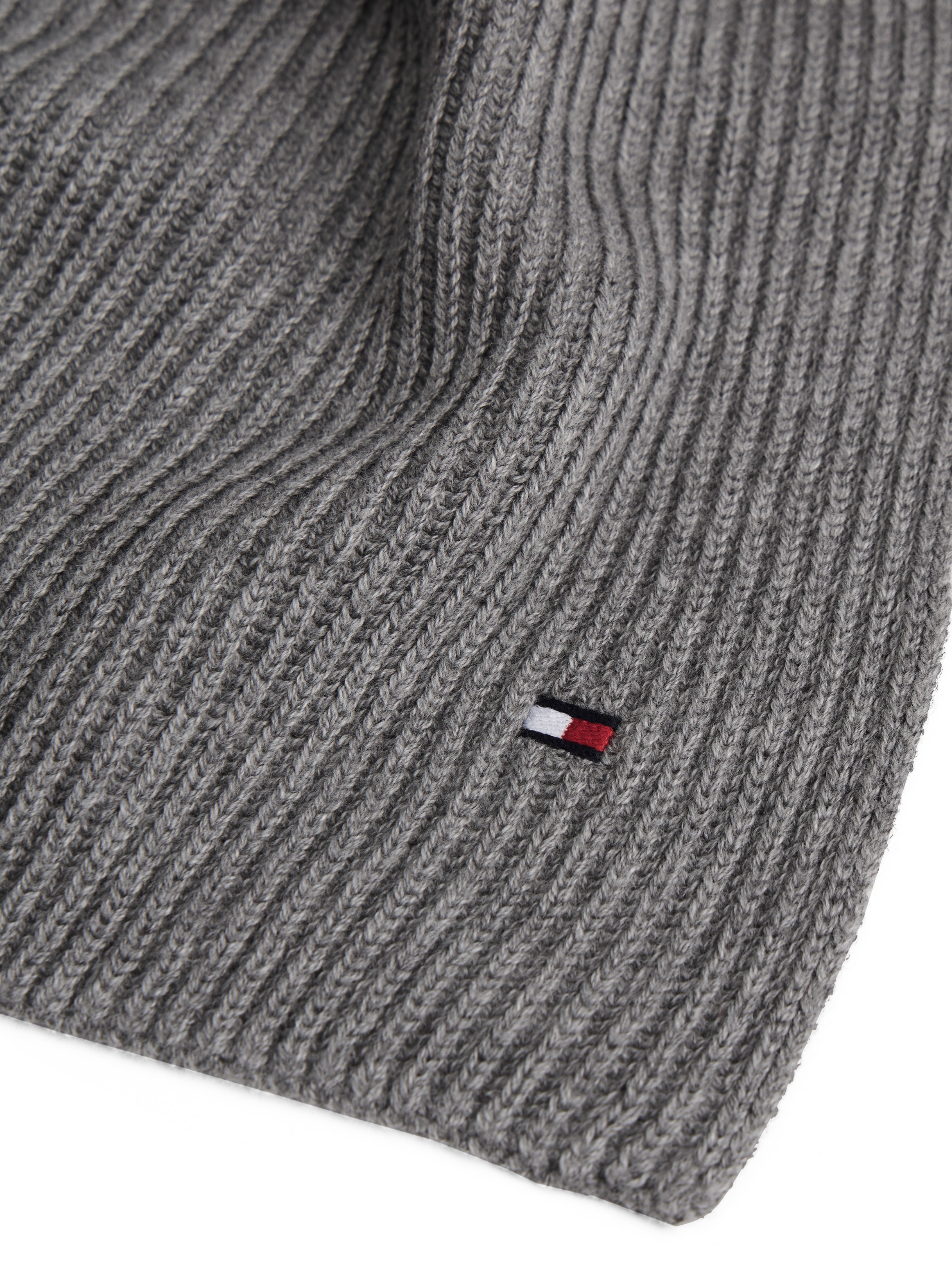 Tommy Hilfiger Strickschal »TH FLAG PIMA COTTON CASH SCARF« mit Logostickerei, mit Kaschmiranteil Unisex