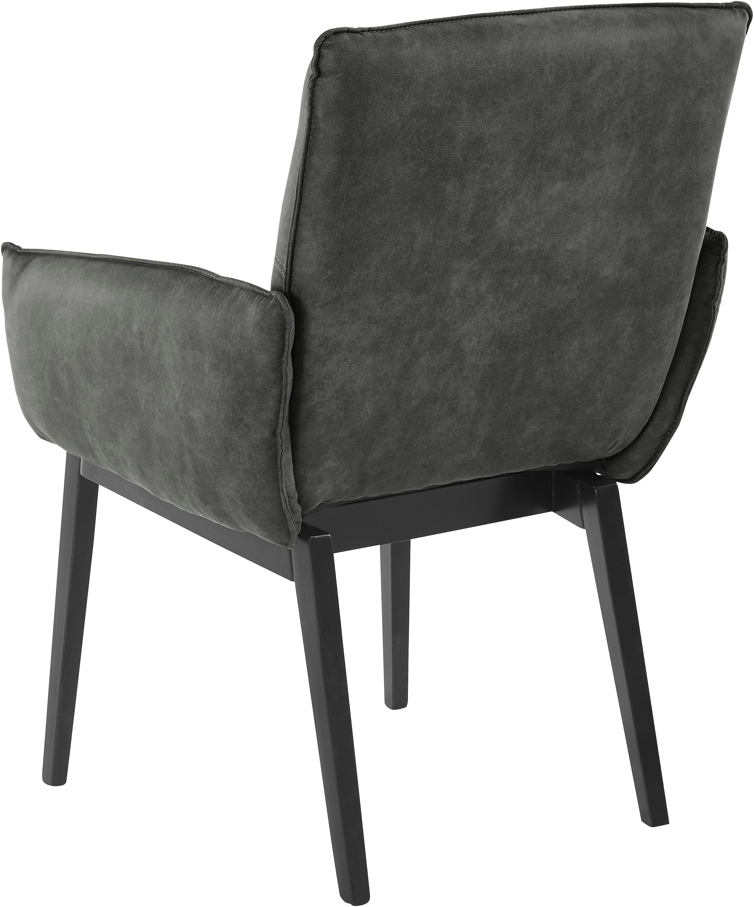 Home affaire Armlehnstuhl »Model 6« (Set) 2 Stk.Bezug in Microfaser oder Leder, Gestell ist Buche in schwarz lackiert