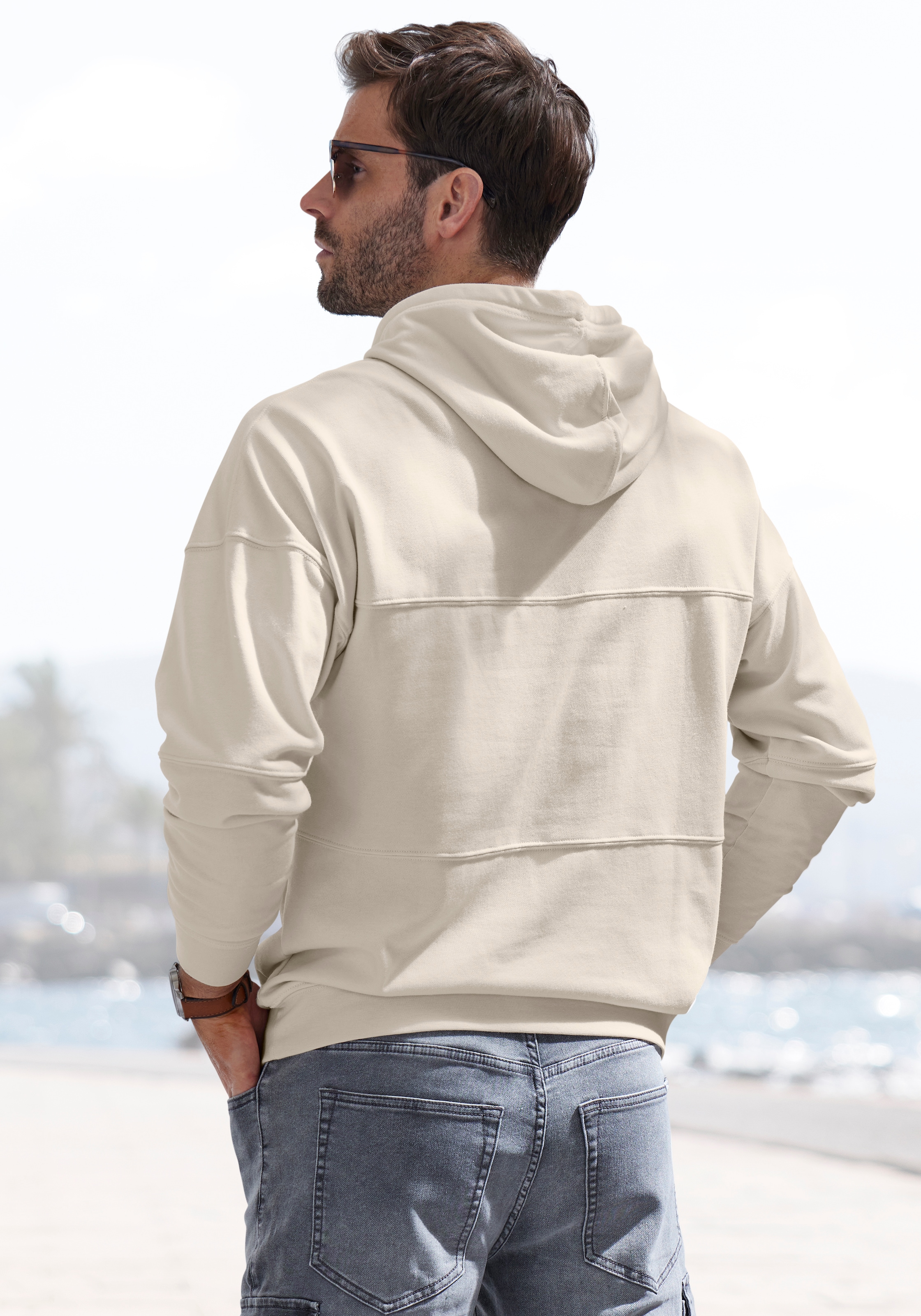 H.I.S Hoodie Langarm Sweater mit Kapuze, aus Baumwollmischung