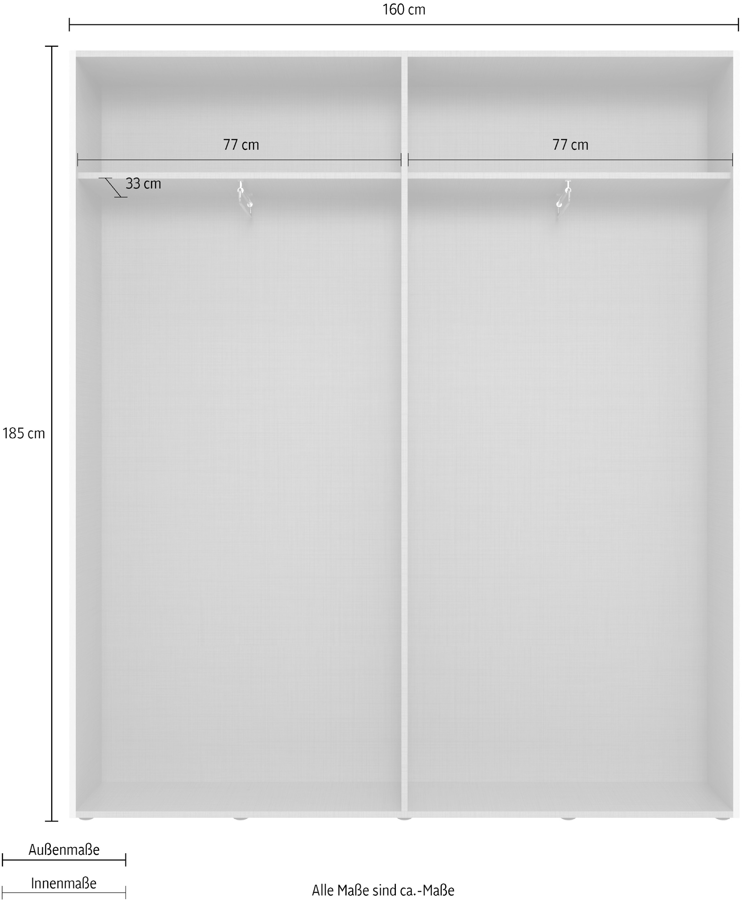 Wimex Armoires à vêtements »Mugano,in 3 Breiten, 2 Tiefen, viele Farben, Made in Germany« in Basic oder Premium Ausstattung,  mit kurzen Griffen aus Metall