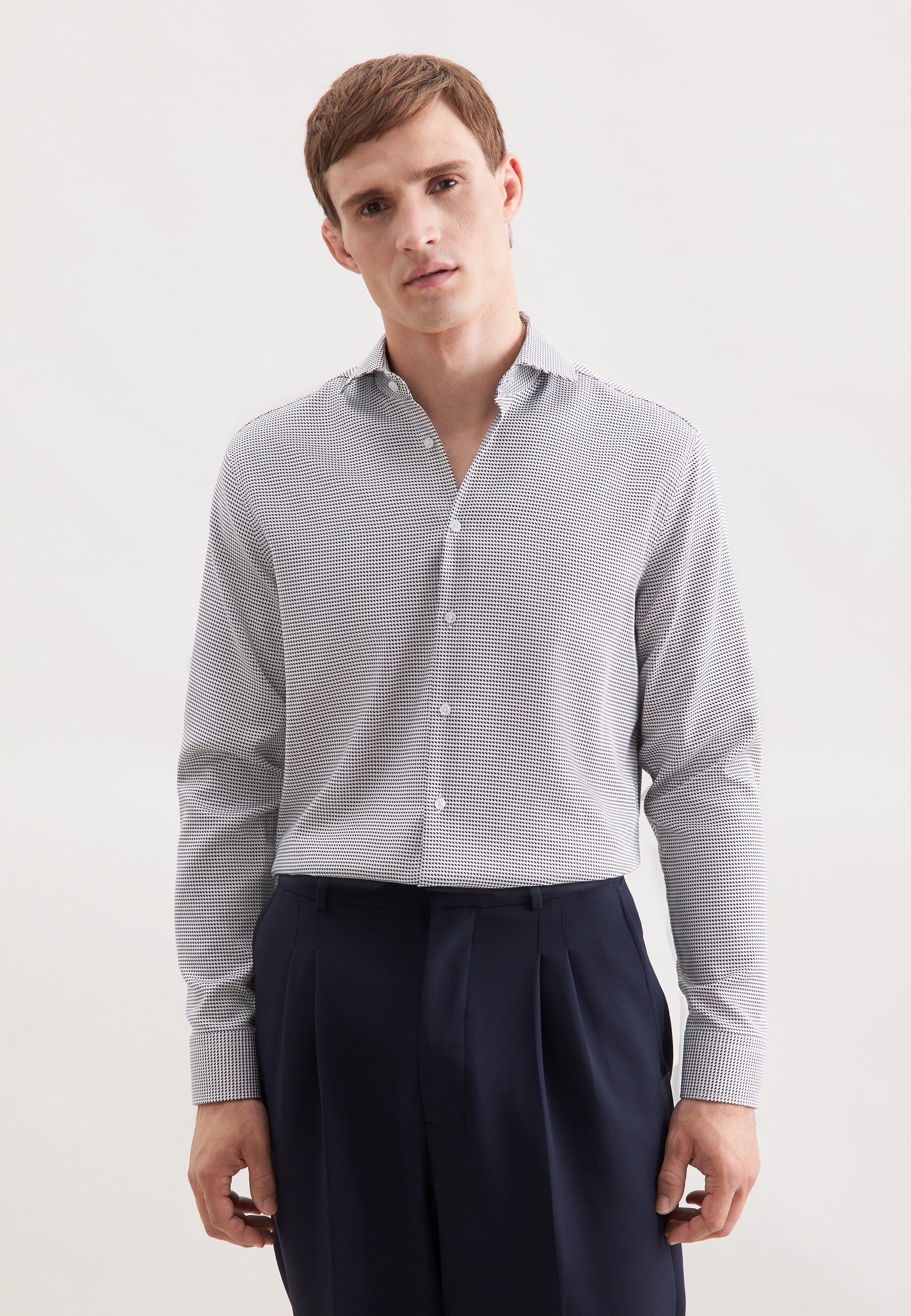 seidensticker Chemise d'affaires »Schwarze Rose« Regular 1/1 Kentkragen Pepita