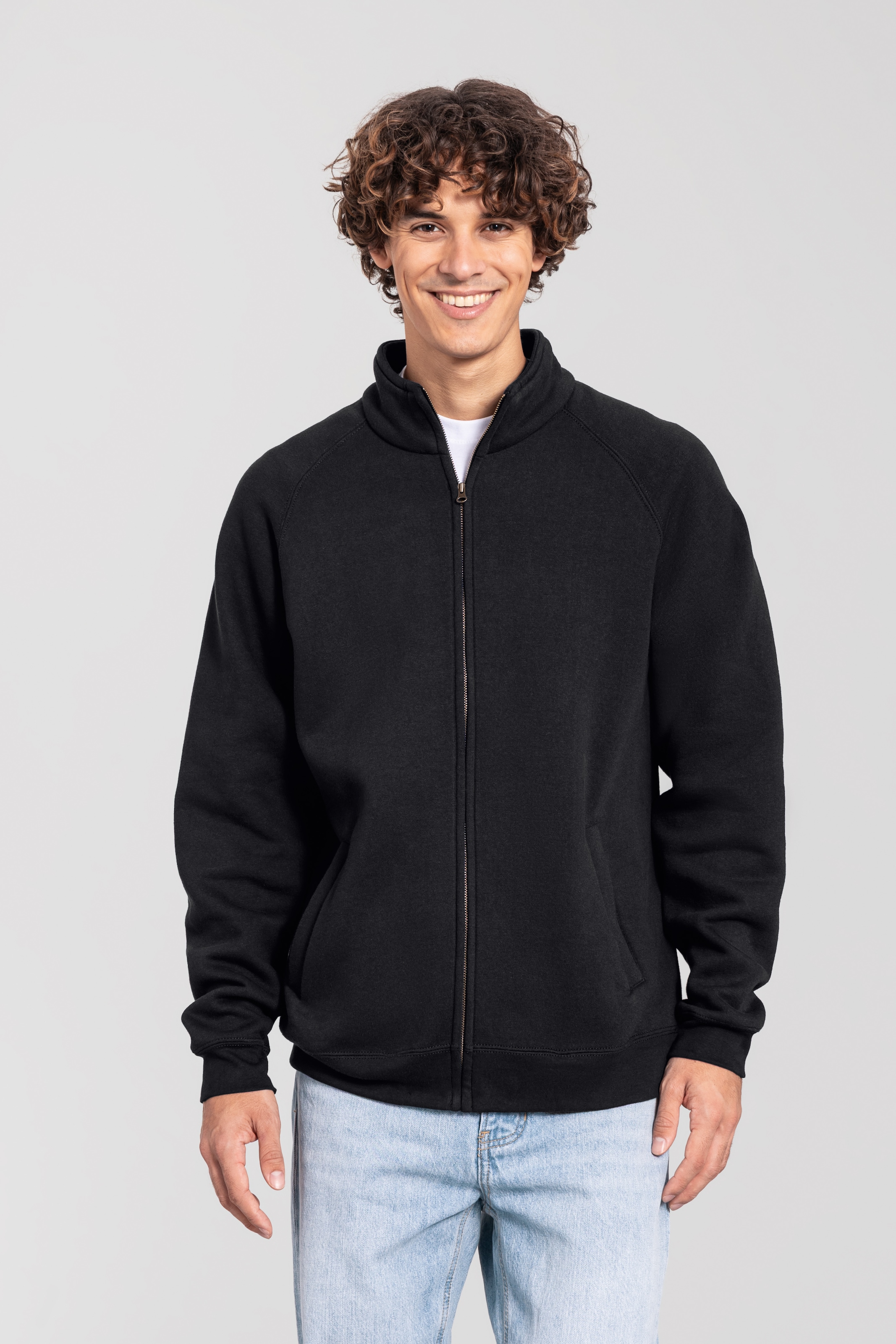 Fruit of the Loom Veste sweat »Iconic Premium Sweat Jacket« avec poches fendues, chiné, longueur normale