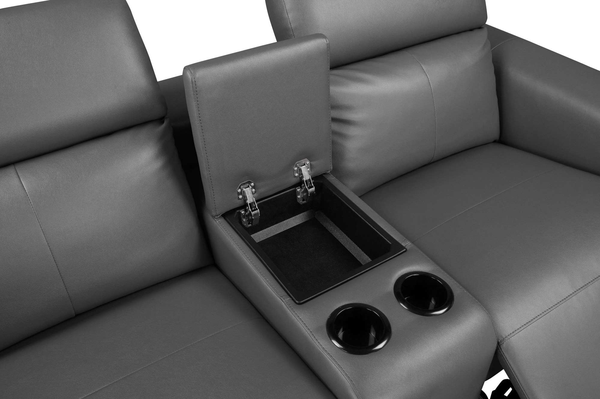 GOODproduct 2-places »LUND,Lederoptik, Kinosofa, Relaxfunktion, TV-Sessel, man./elektrisch« électrique avec USB-A, réglage de la tête, porte-boissons et compartiment de rangement