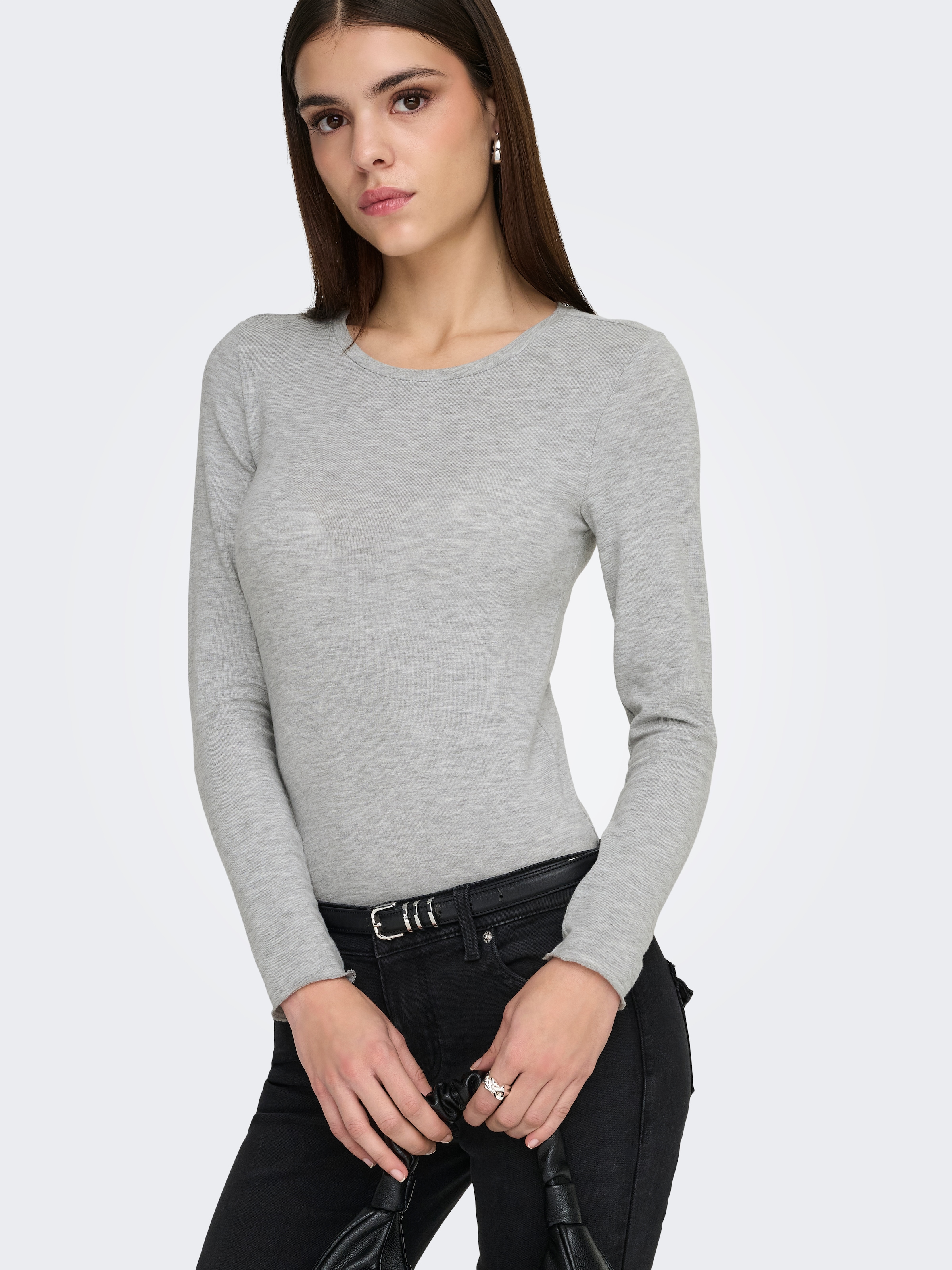 ONLY T-shirt à manches longues »ONLVIRRO O NECK L/S TOP BOX JRS« Materialmix, regular fit