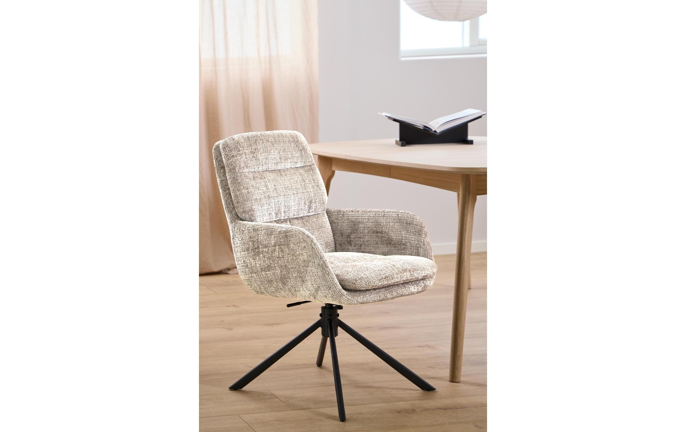 AC Design Esszimmerstuhl »Edgar, Polsterstuhl, Stuhl« (Set) 2 Stk.Stuhl, Stoff, L-Form, Armlehnen, Dreh- & Kippfunktion, FSC™