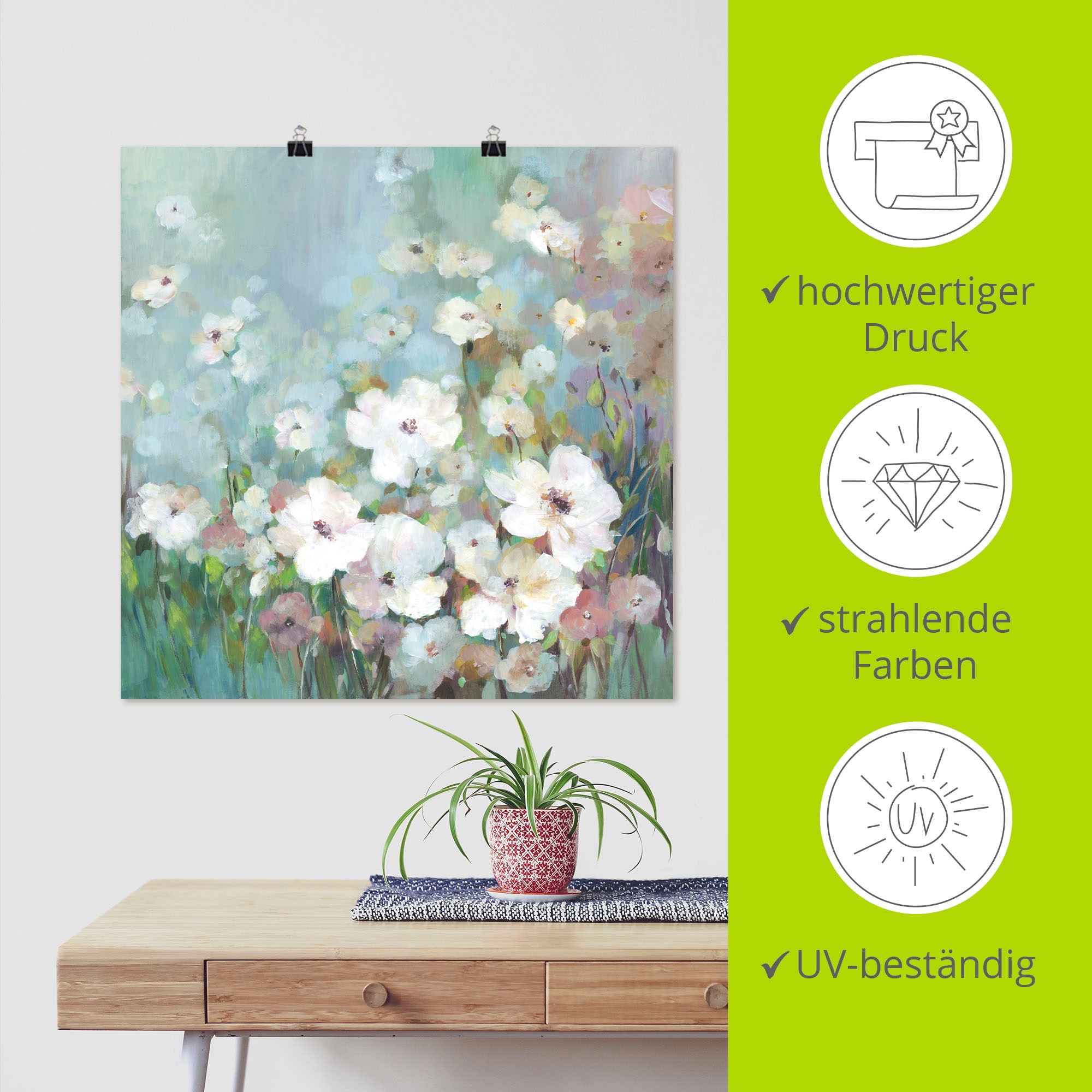 Artland Wandbild »Feldblumengarten« Blumenwiese 1 Stk. tlg. als Leinwandbild, Poster in verschied. Grössen