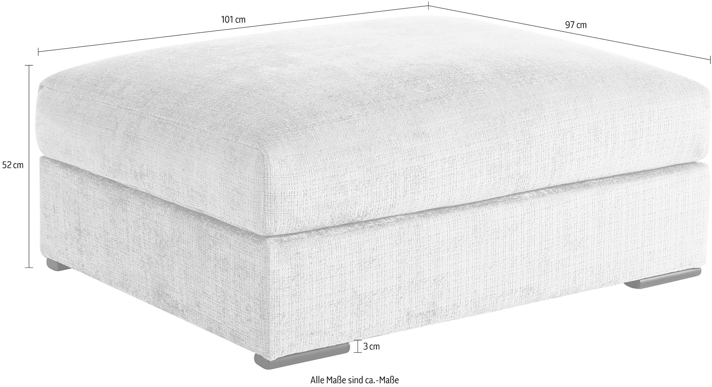 Home affaire Tabouret rembourré »Casa XL, Breite 101 cm« Mega-Hocker, in Cord oder Chenille-Struktur wählbar