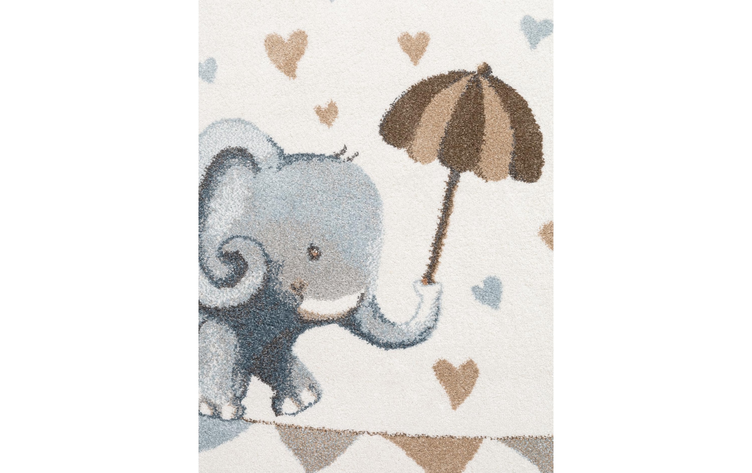 Villeroy & Boch Kinderteppich »Walk like an Elephant Rainy« rund 9 mm Höhe Spielteppich weich, Kinderzimmer, Boho Kids Spielunterlage, Tieremotiv