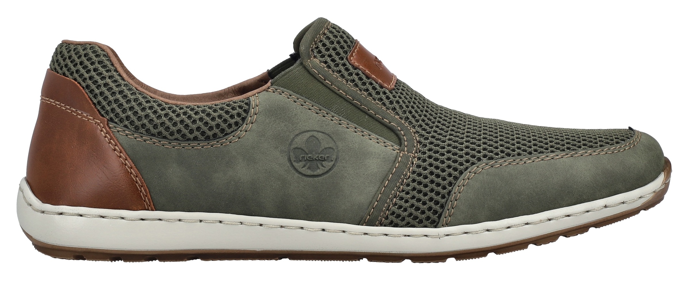 Rieker Slipper  Sommerschuh, Schlupfschuh, Freizeitschuh mit kontrastfarbenen Besätzen