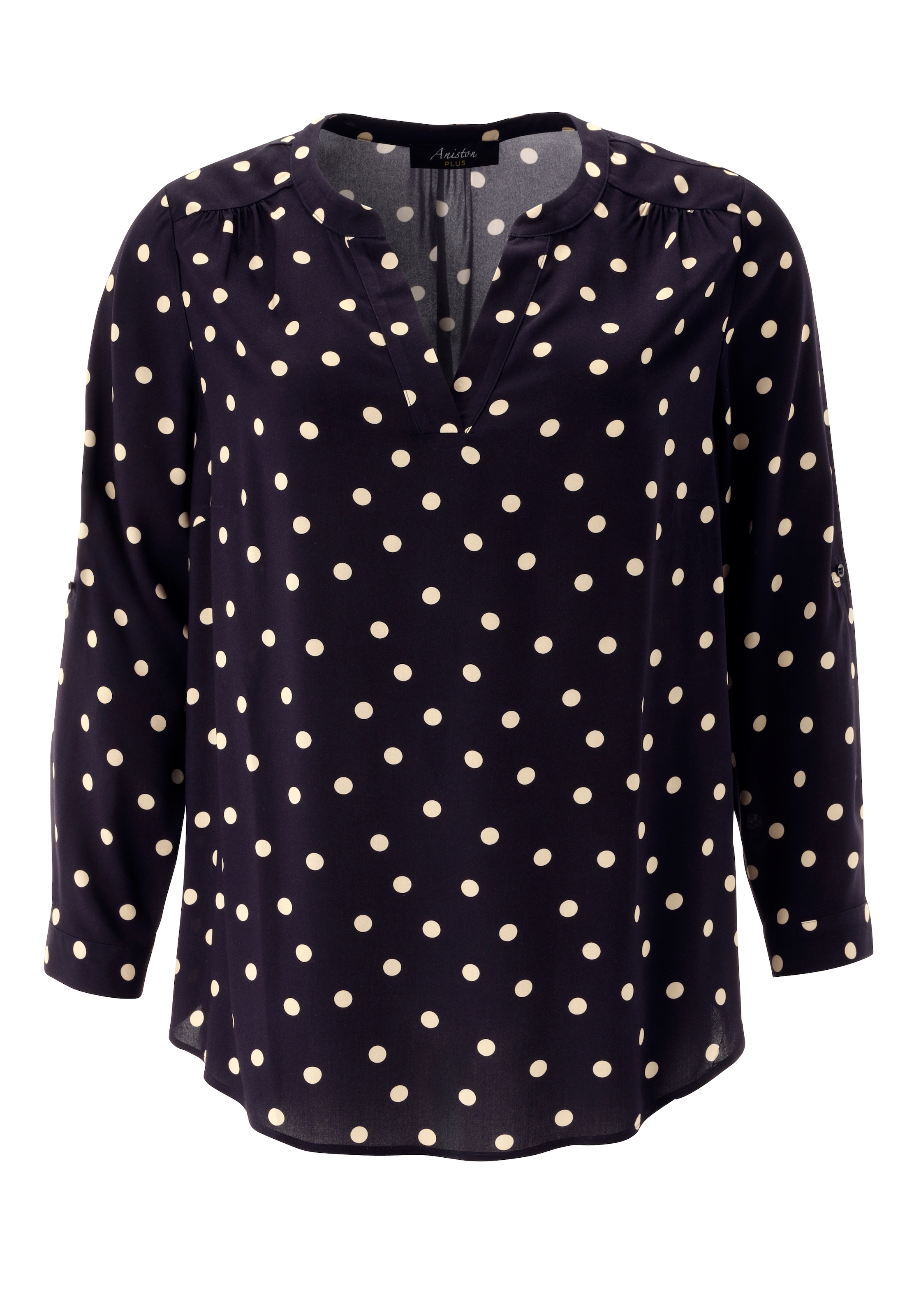Aniston PLUS Schlupfbluse in trendigem Pünktchendessin - NEUE KOLLEKTION