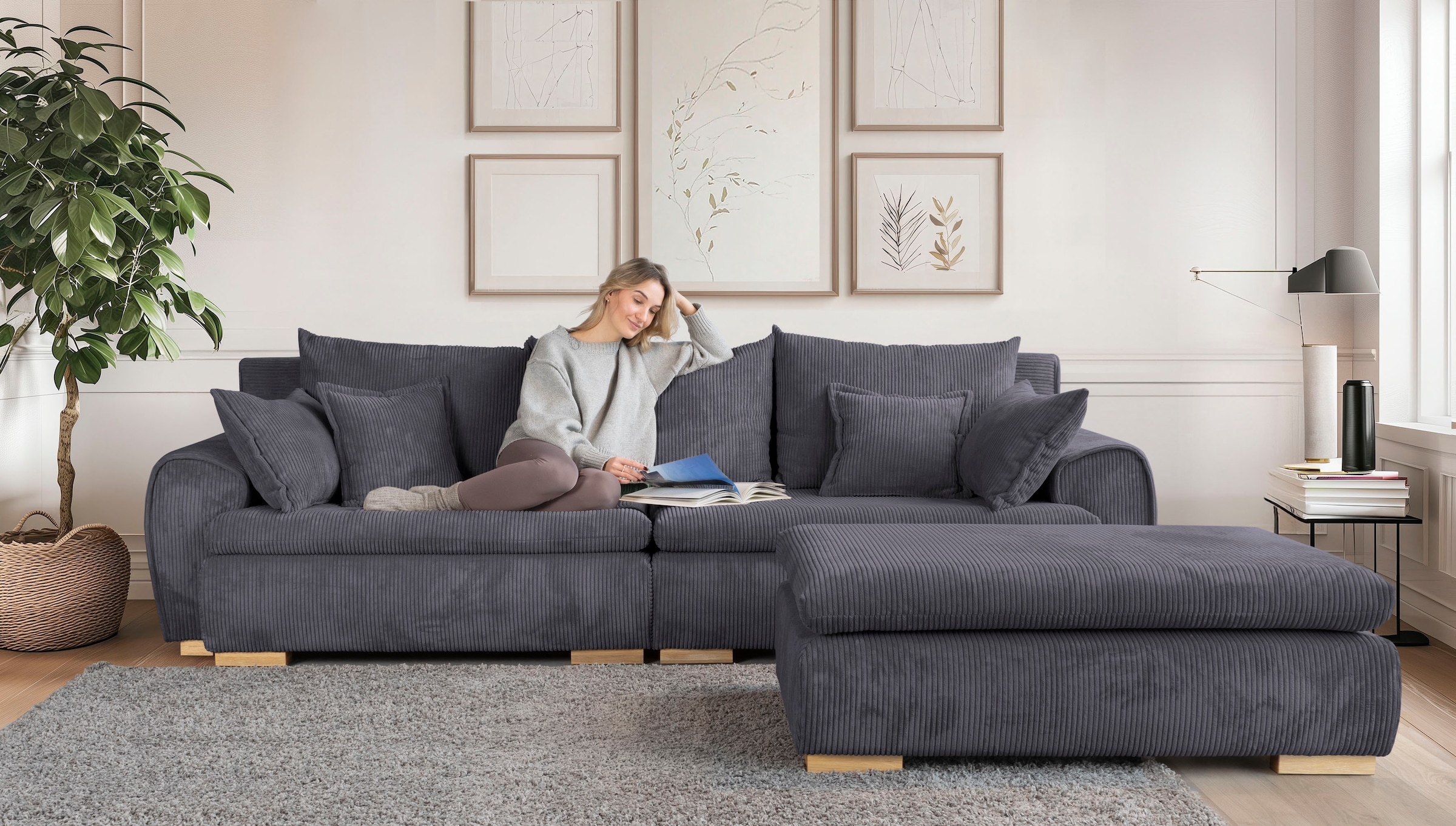 Home affaire Canapé Big »Katja, B: 275 cm - OTTO. Verlässliche Qualität.« Mega-Sofa mit 4 Zierkissen