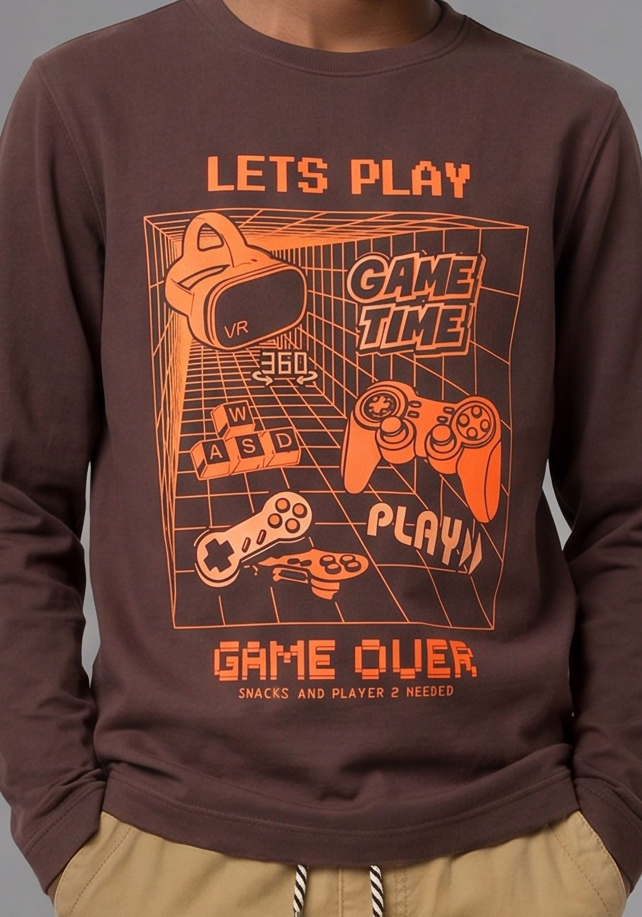KIDSWORLD T-shirt à manches longues »Gamer-Shirt« manches longues, style basique, pour tous les jours et loisirs,