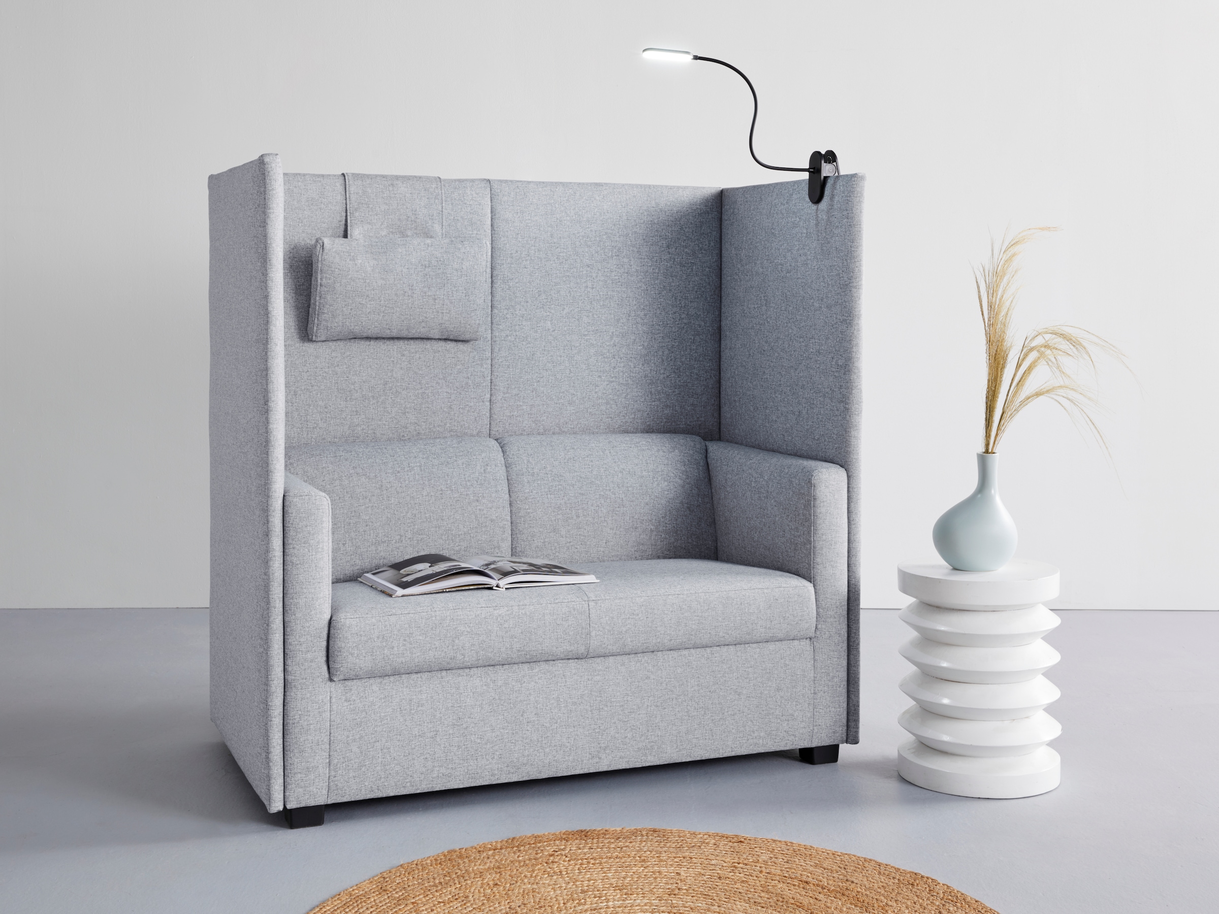 DOMO collection Klemmleuchte LED-Modul Kaltweiss mit USB-Lade- und Touchfunktion, dimmbar und verstellbar