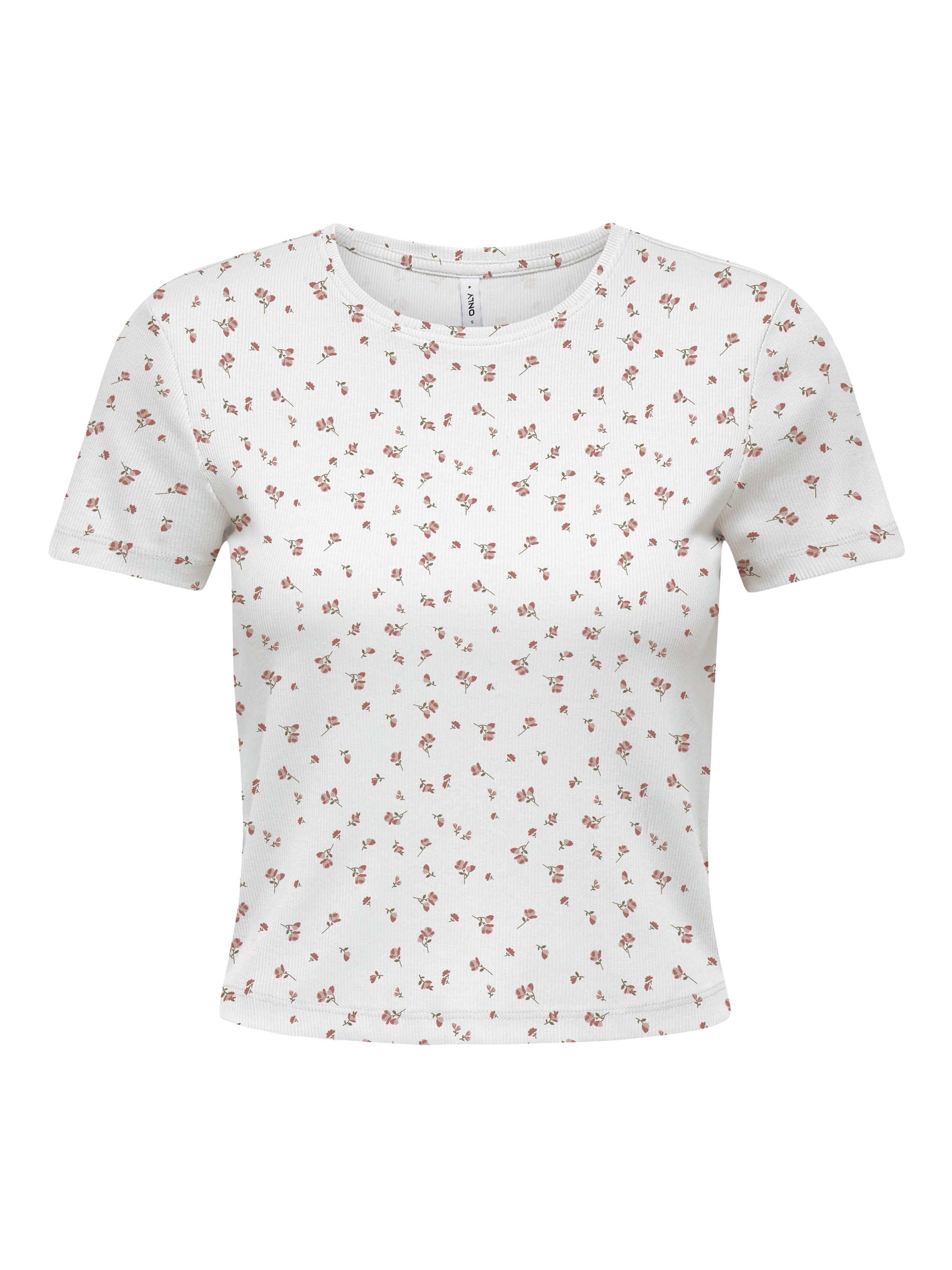 ONLY T-shirt à manches courtes »ONLFENJA LIFE SS AOP TOP JRS NOOS« Baumwollmischung, Cropped Fit, Rundhals