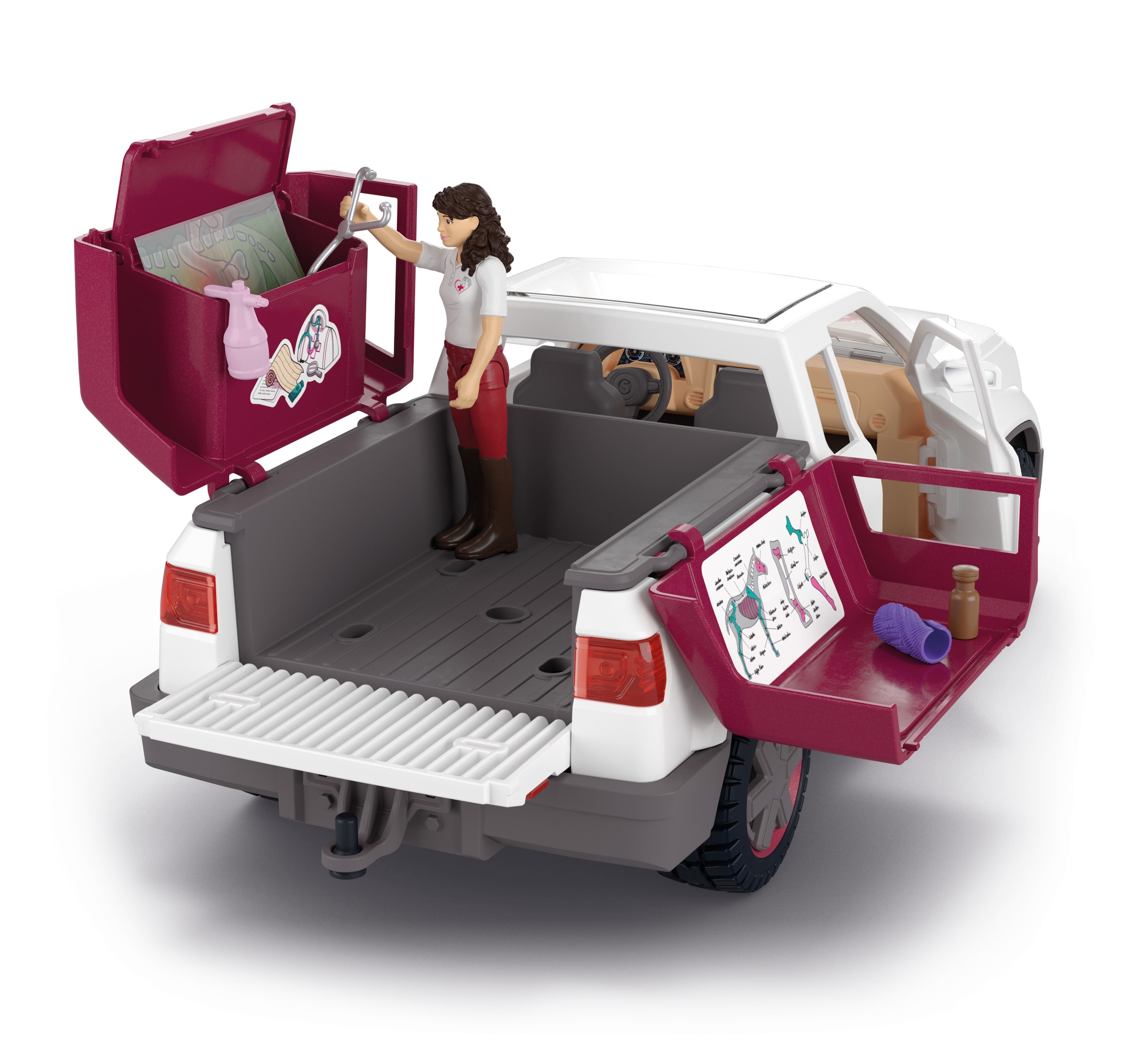 Schleich® Spielzeug-Auto »HORSE CLUB, Mobile Tierärztin mit Anhänger (42704)« Made in Europe