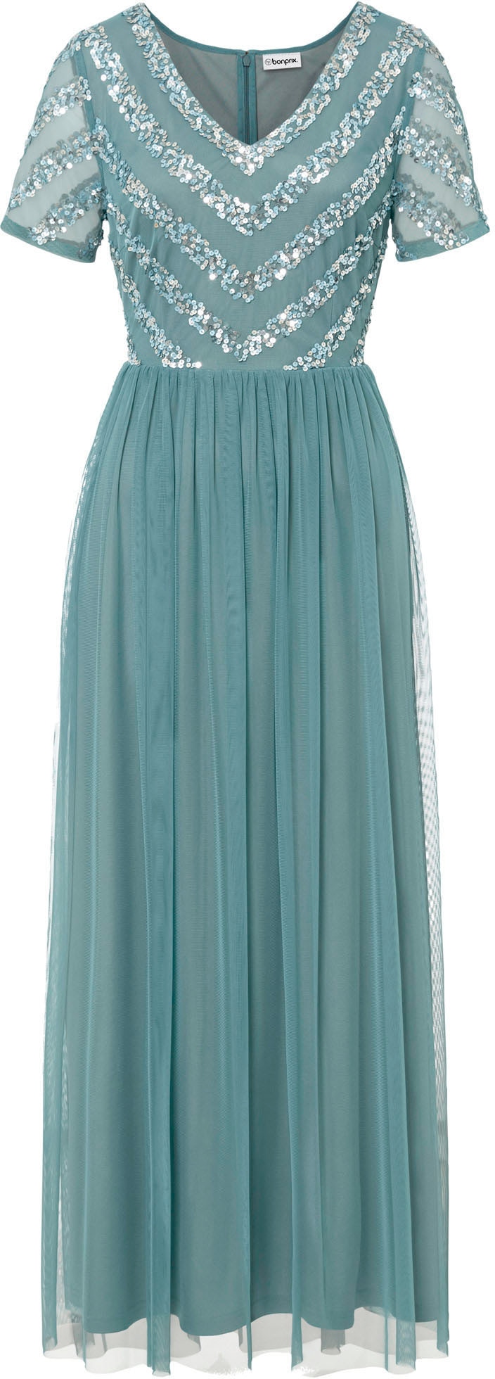 bonprix Maxi robe für festliche Anlässe, aus Polyester, schmale Passform, aus Tüll