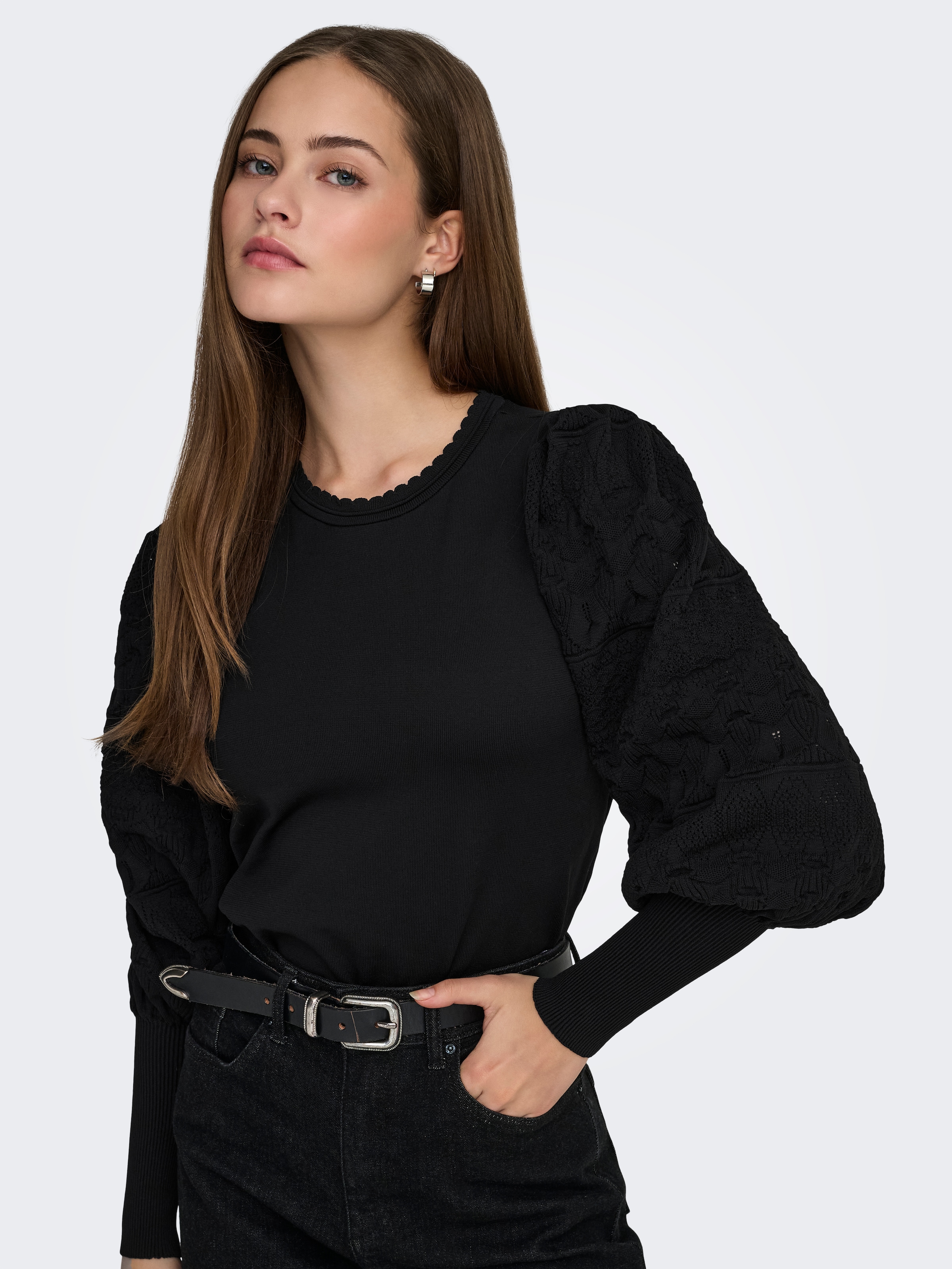 ONLY Rundhalspullover »ONLMELITA L/S O-NECK PULLOVER KNT NOOS«
