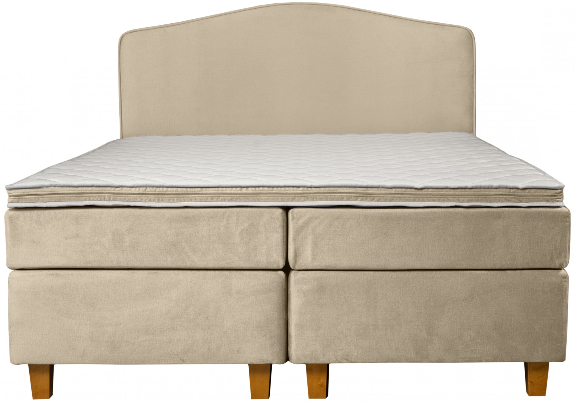 INOSIGN Lit boxspring »Jalma« Füsse aus massiver Birke ; Inkl. Topper