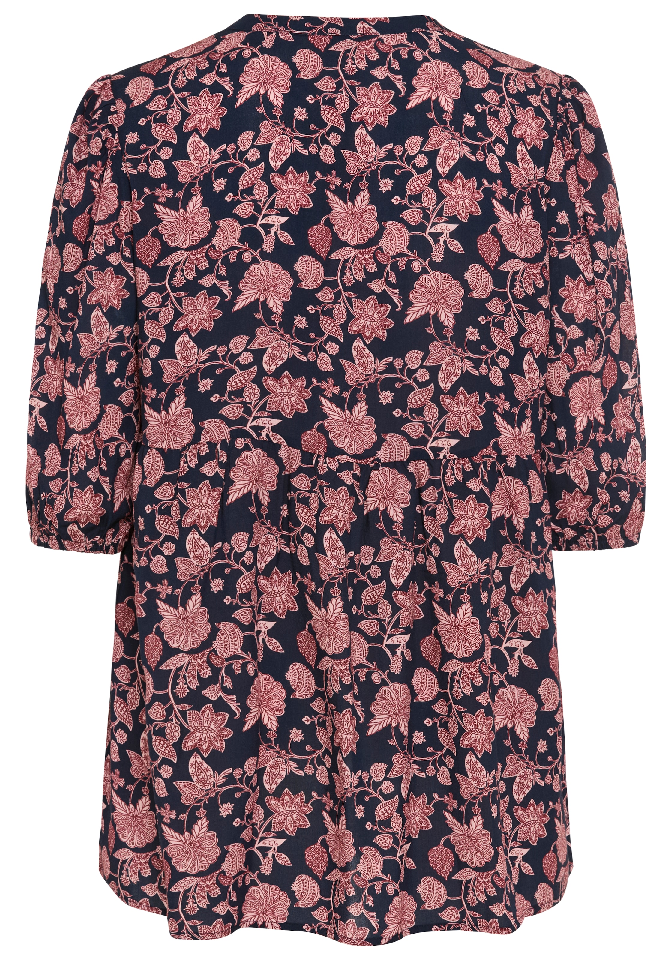 Laura Scott CURVE Longbluse »Grosse Grössen« gemusterte Optik, 3/4-Ärmel mit Gummizug, aus Viskose