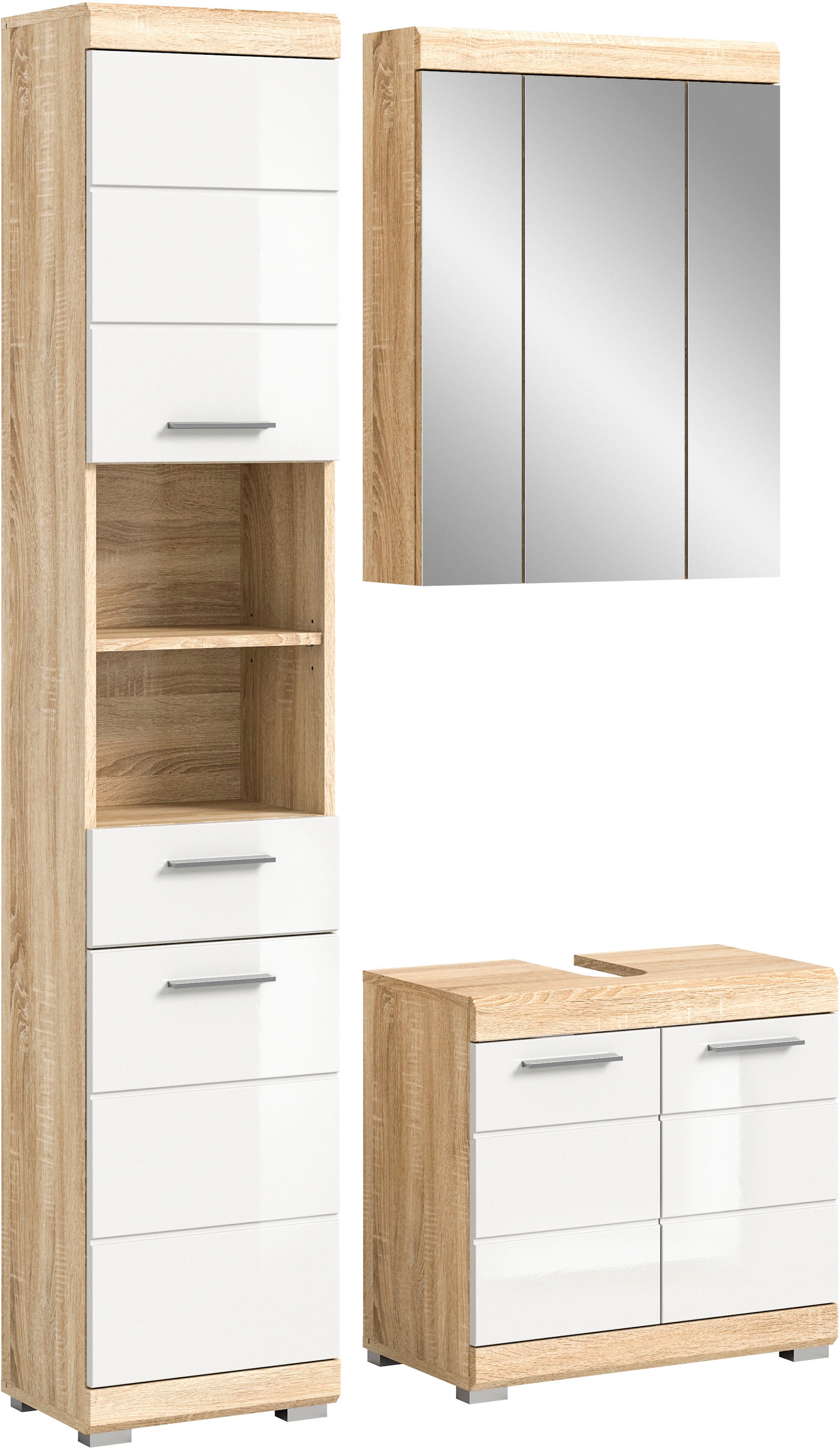 welltime Badmöbel-Set »Siena, 3 teilig, bestehend aus:« Set, TOPSELLER!, 3 Stk. tlg.