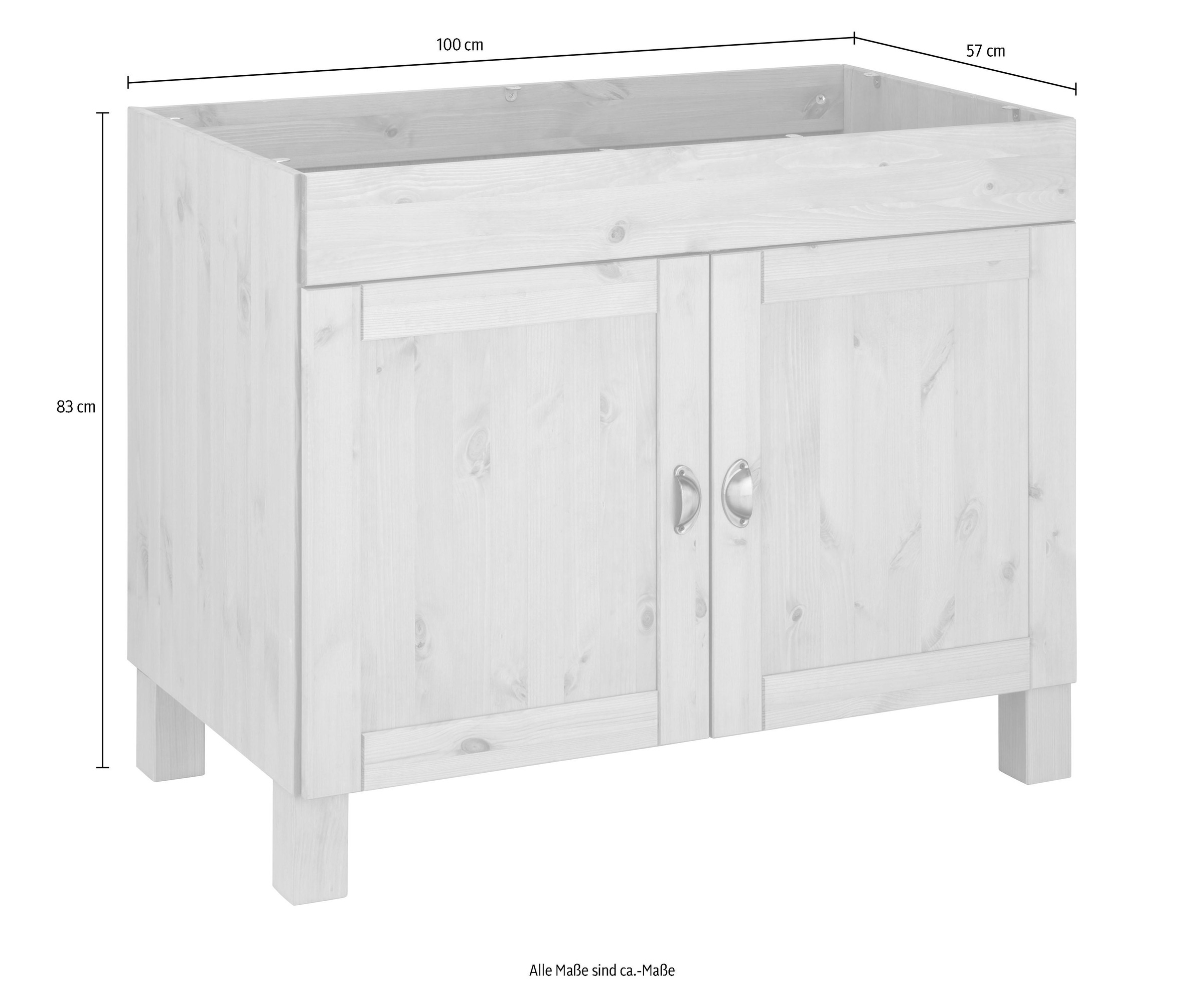 Home affaire Meuble évier »Oslo« 100 cm breit, inklusive Einbauspüle aus Edelstahl, aus Kiefer