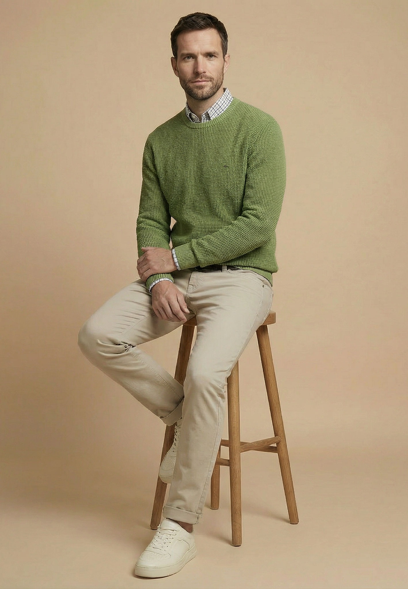 FYNCH-HATTON Pull en tricot en coton, coupe normale, longueur couvrant les hanches
