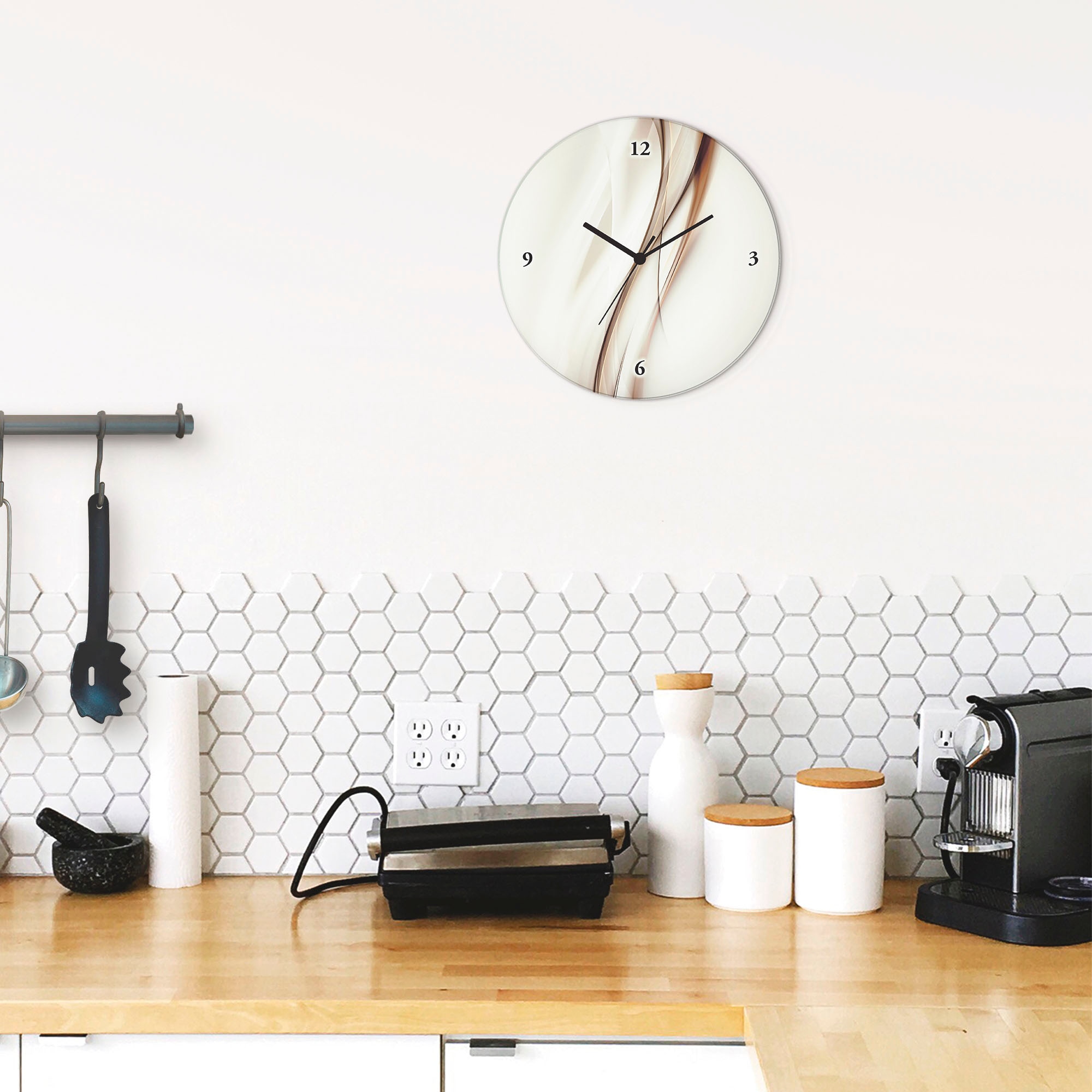 Artland Horloge murale »Braun Abstrakt« wahlweise mit Quarz- oder Funkuhrwerk, lautlos ohne Tickgeräusche