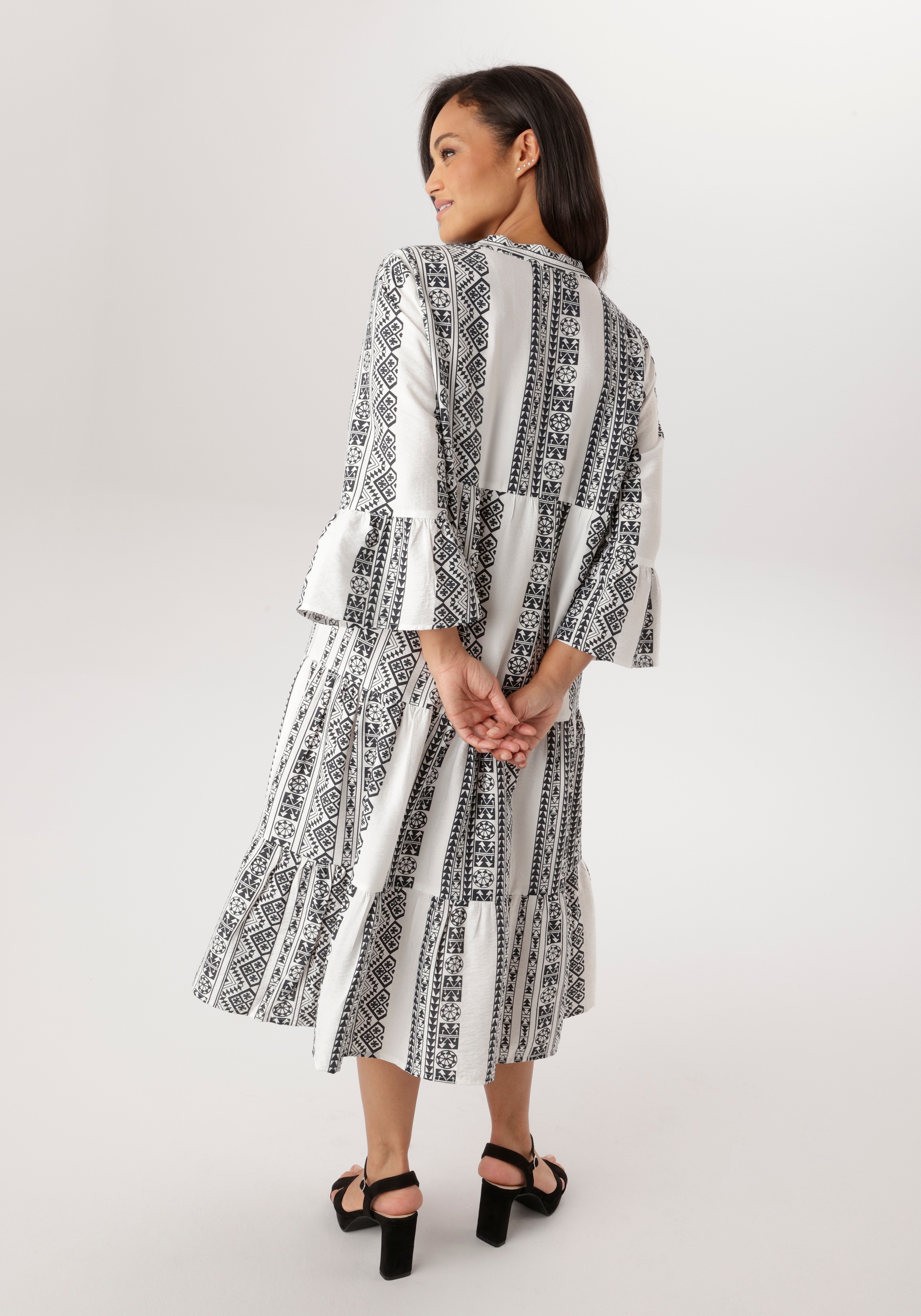 Aniston PLUS Robe midi mit Volant - NEUE KOLLEKTION