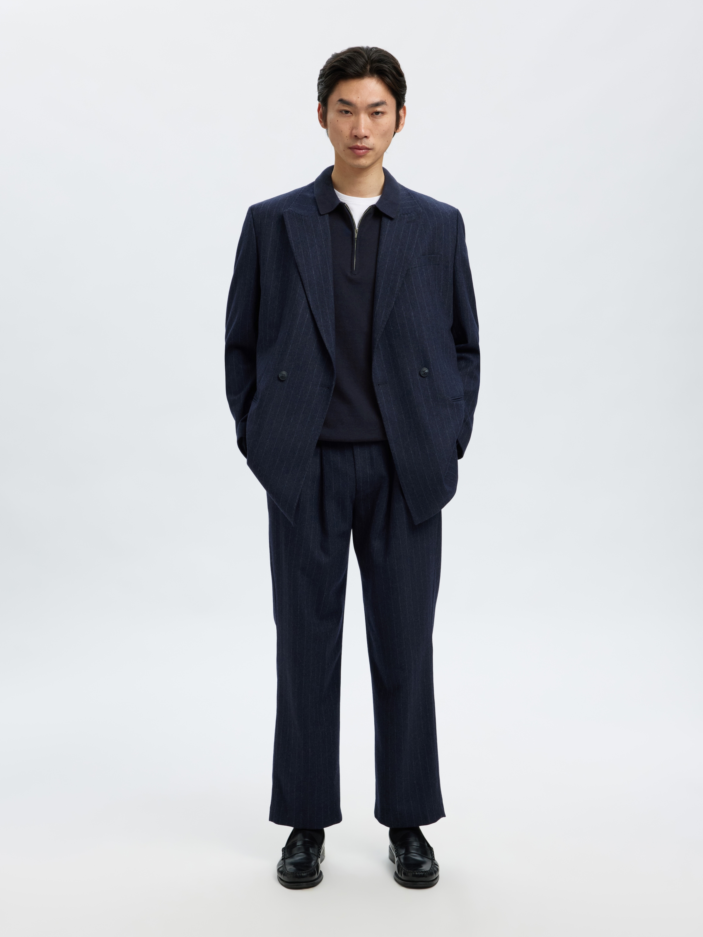 SELECTED Pull à col polo »SLHBERG LS HALF ZIP POLO NOOS«