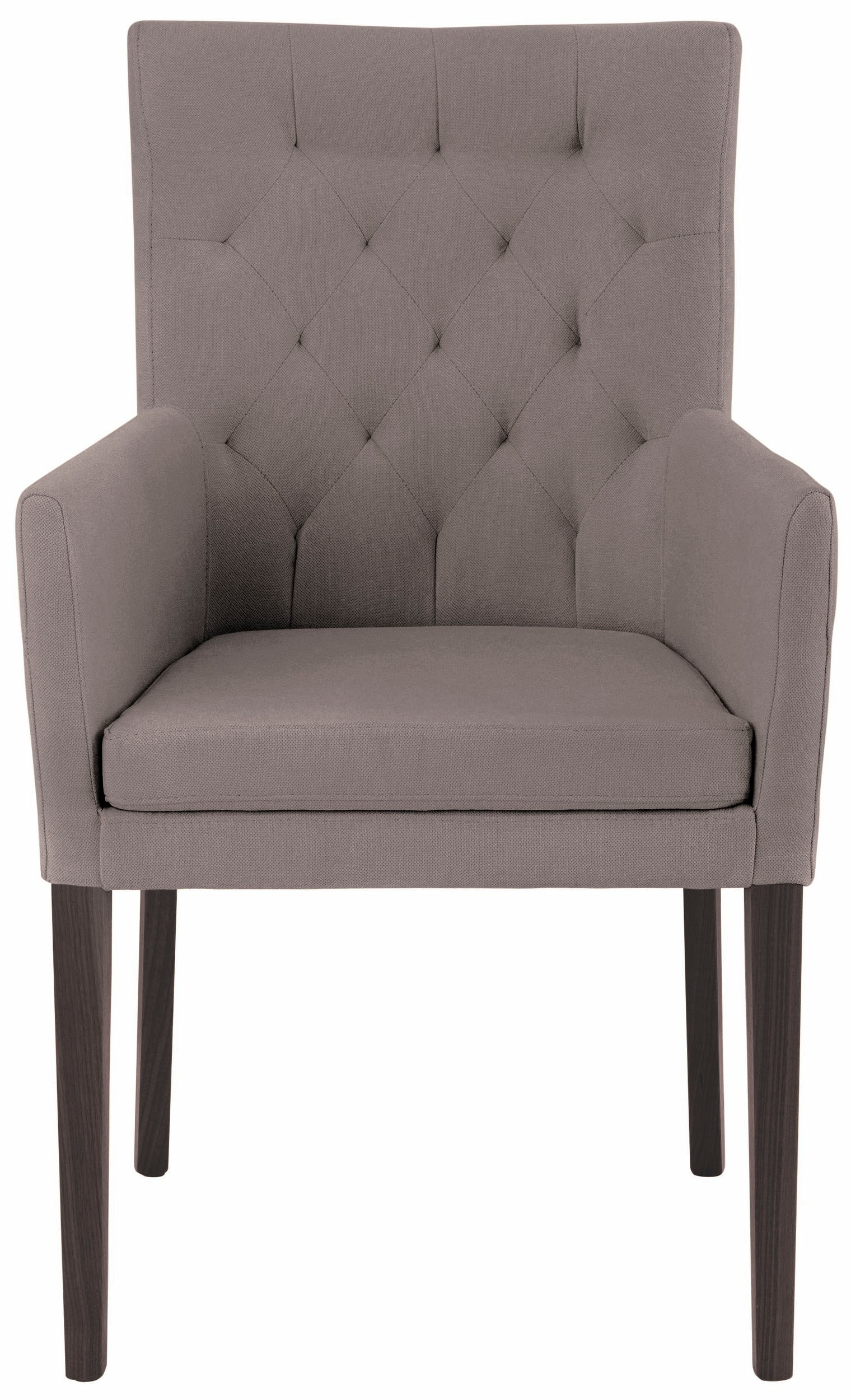 Home affaire Chaise avec accoudoirs »Colorado« () 1 cuisBeine aus massiver Buche, wengefarben lackiert