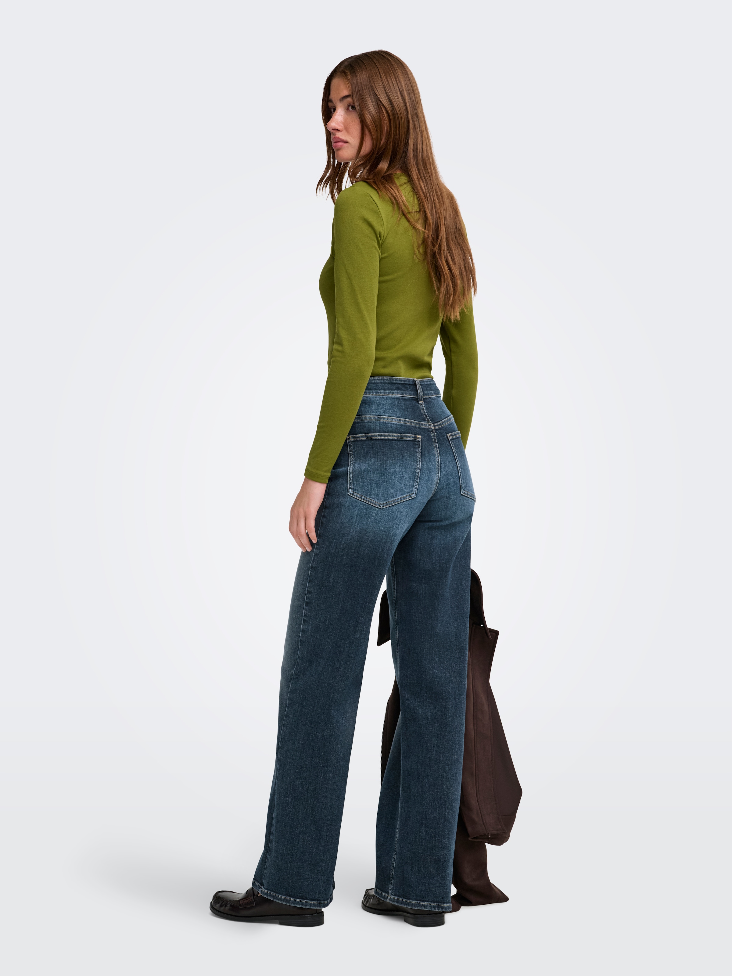 ONLY 1100000002199 »ONLMADISON BLUSH HW WIDE DNM DOT529 NOOS« Baumwollmischung, wide fit