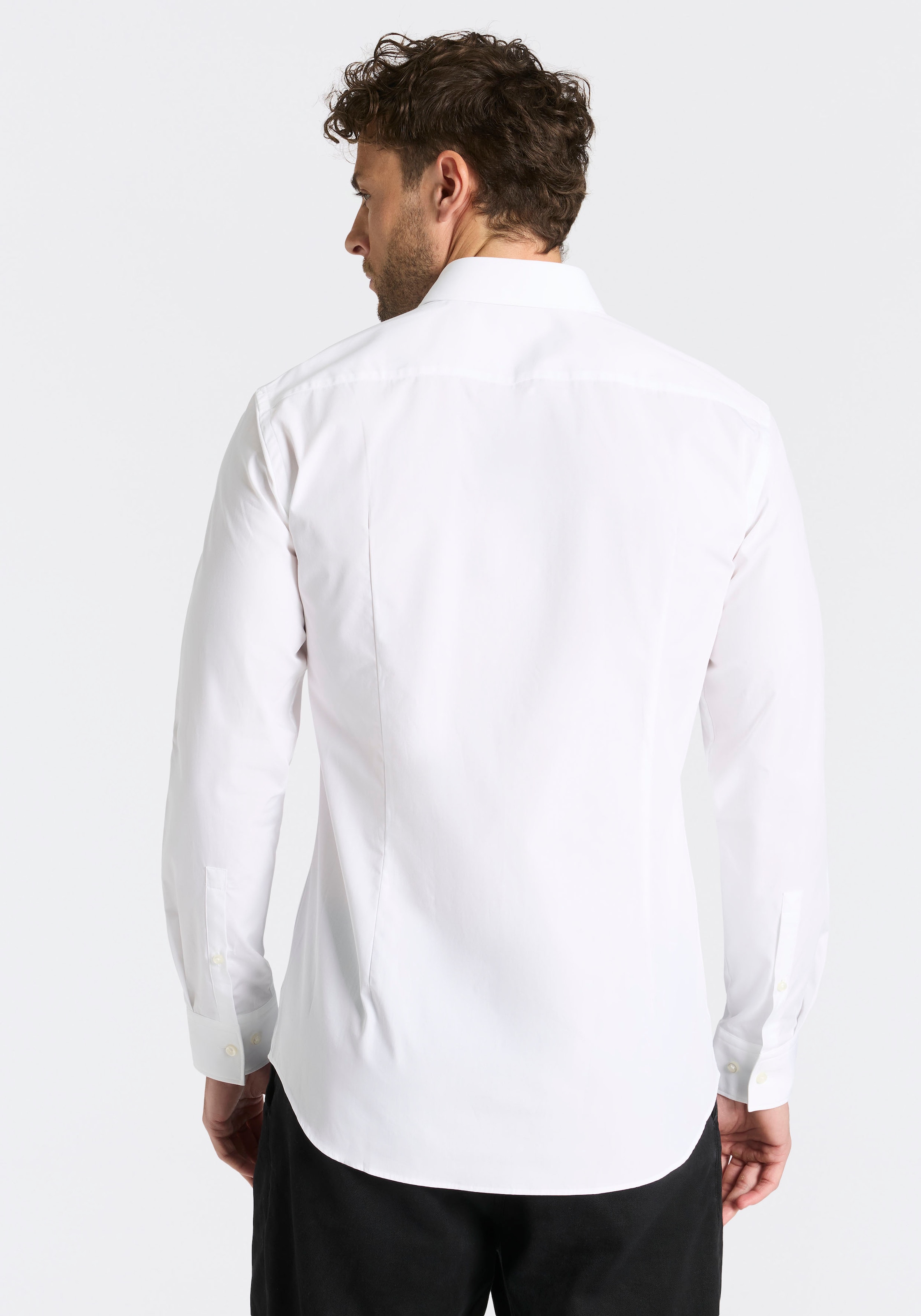 HUGO Langarmhemd »Kenno« Slim-Fit Hemd aus bügelleichter Baumwoll-Popeline