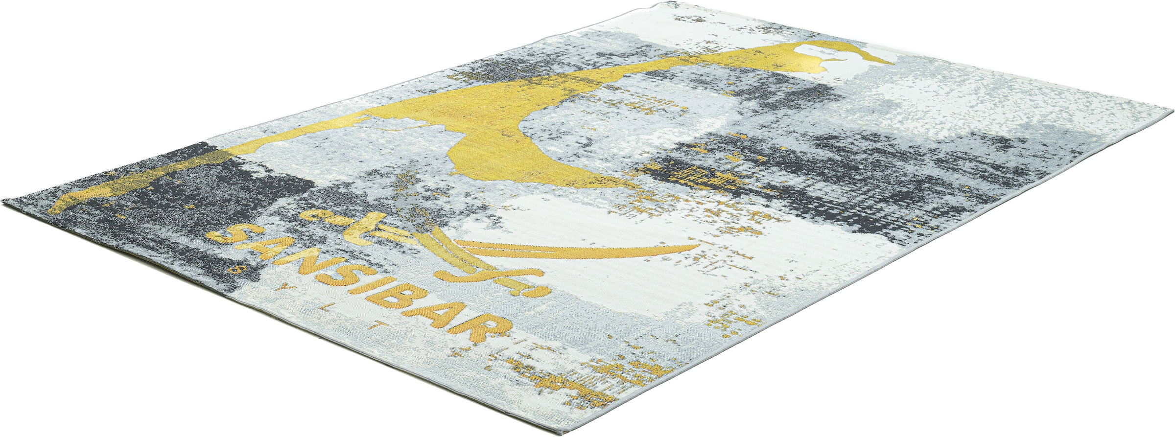Sansibar Tapis »Rantum Beach SA-028« Rectangulaire 3 mm Höhe tissu plat, design moderne, motif Sylt, adapté intérieur et extérieur