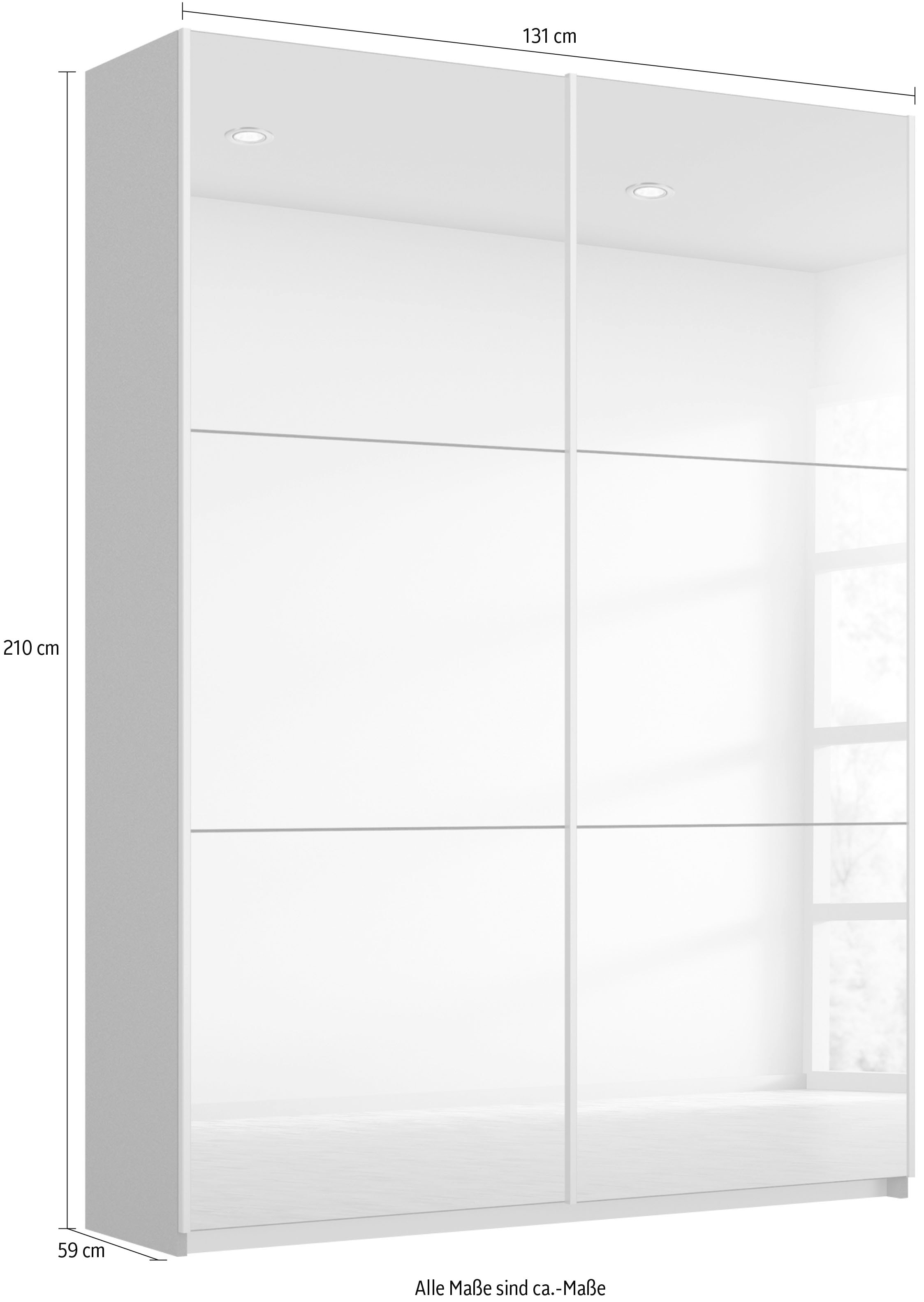 rauch Schwebetürenschrank »Kleiderschrank Schrank Garderobe REFLECT« inkl. praktischer Innenausstattung mit viel Stauraum MADE IN GERMANY