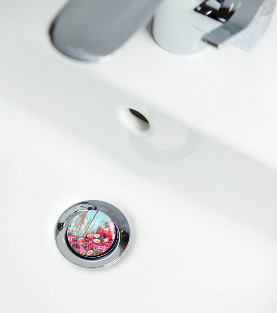 Sanilo Set d'accessoires de salle de bain »Spring« bestehend aus WC-Sitz, Badteppich und Waschbeckenstöpsel