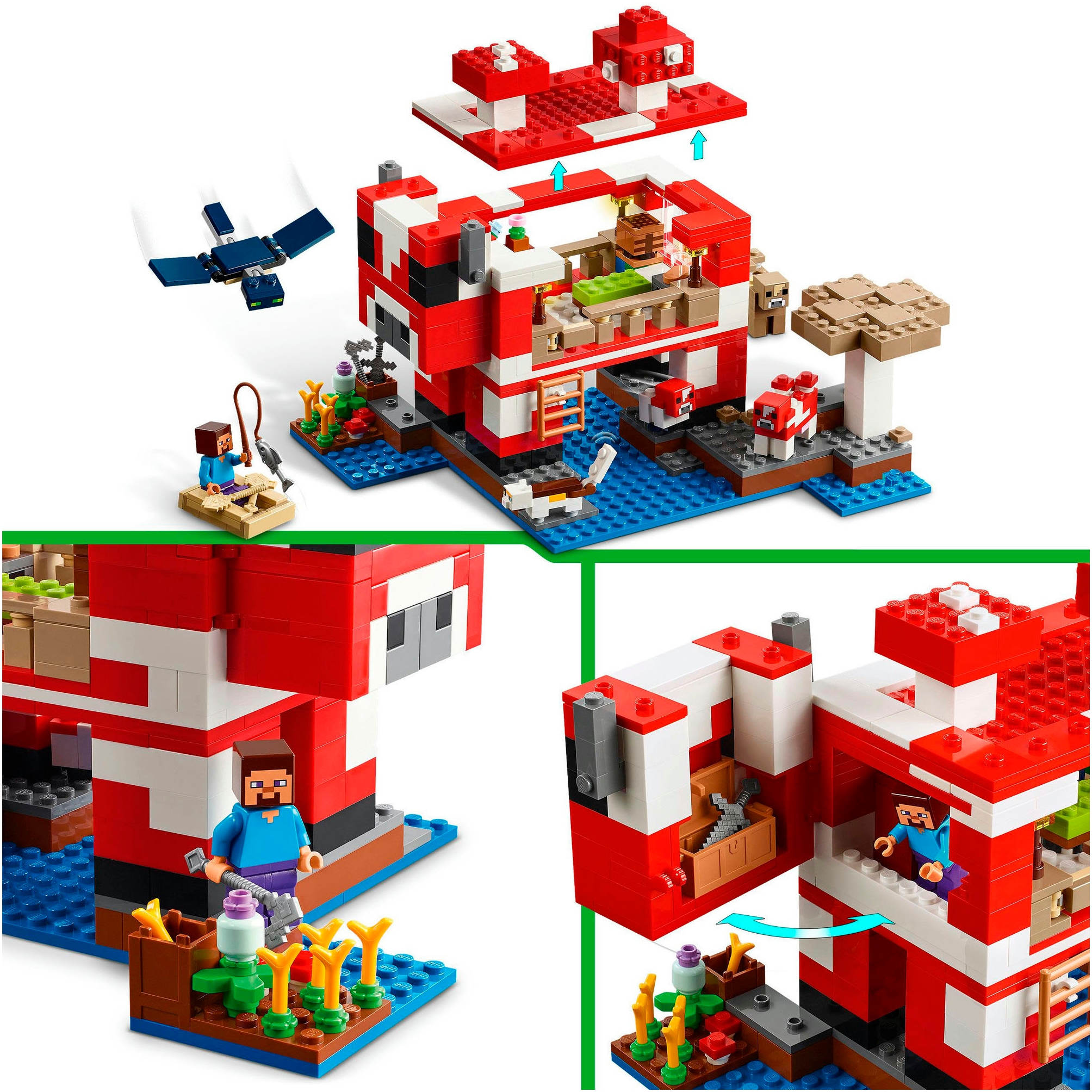 LEGO® Konstruktionsspielsteine »Das Pilzkuh-Haus (21270), LEGO Minecraft« Made in Europe