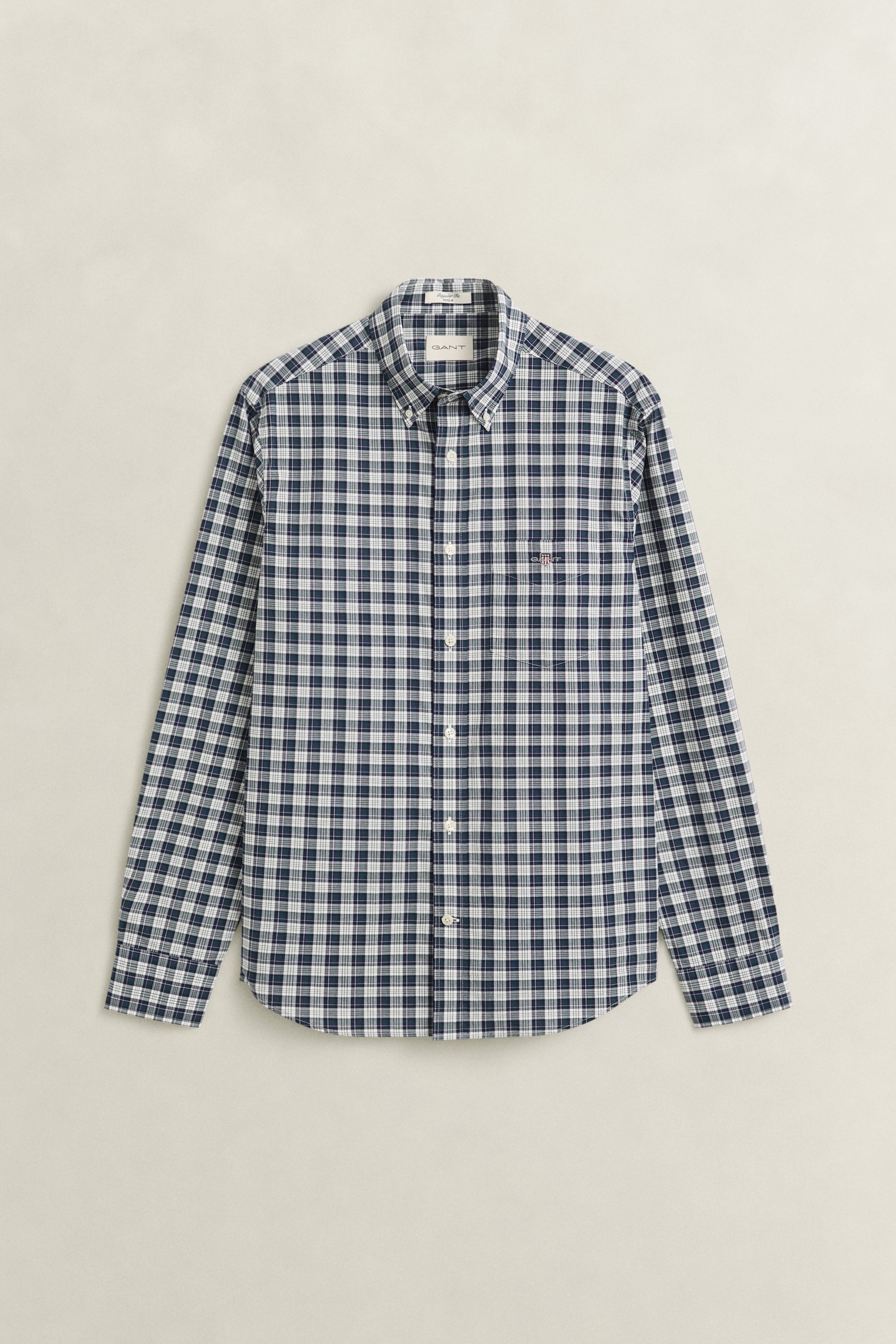 Gant Langarmhemd »REGULAR POPLIN CHECK« Button-down-Kragen, regular fit